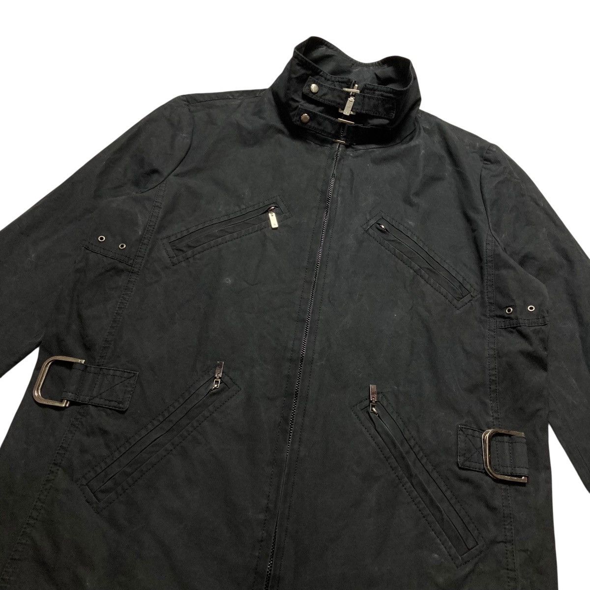 Le Grande Bleu (L.G.B.) MICHAA - Vintage Multi Zipper Black Washed Jacket Designer🇮🇹 Size US S / EU 44-46 / 1 - 3 Thumbnail