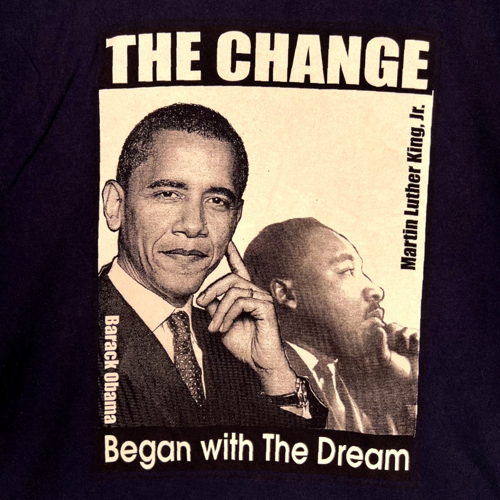 Fruit Of The Loom Barack Obama The Change Began With The Dream Shirt Adult 2XL Blue Mens Size US XXL / EU 58 / 5 - 5 Thumbnail