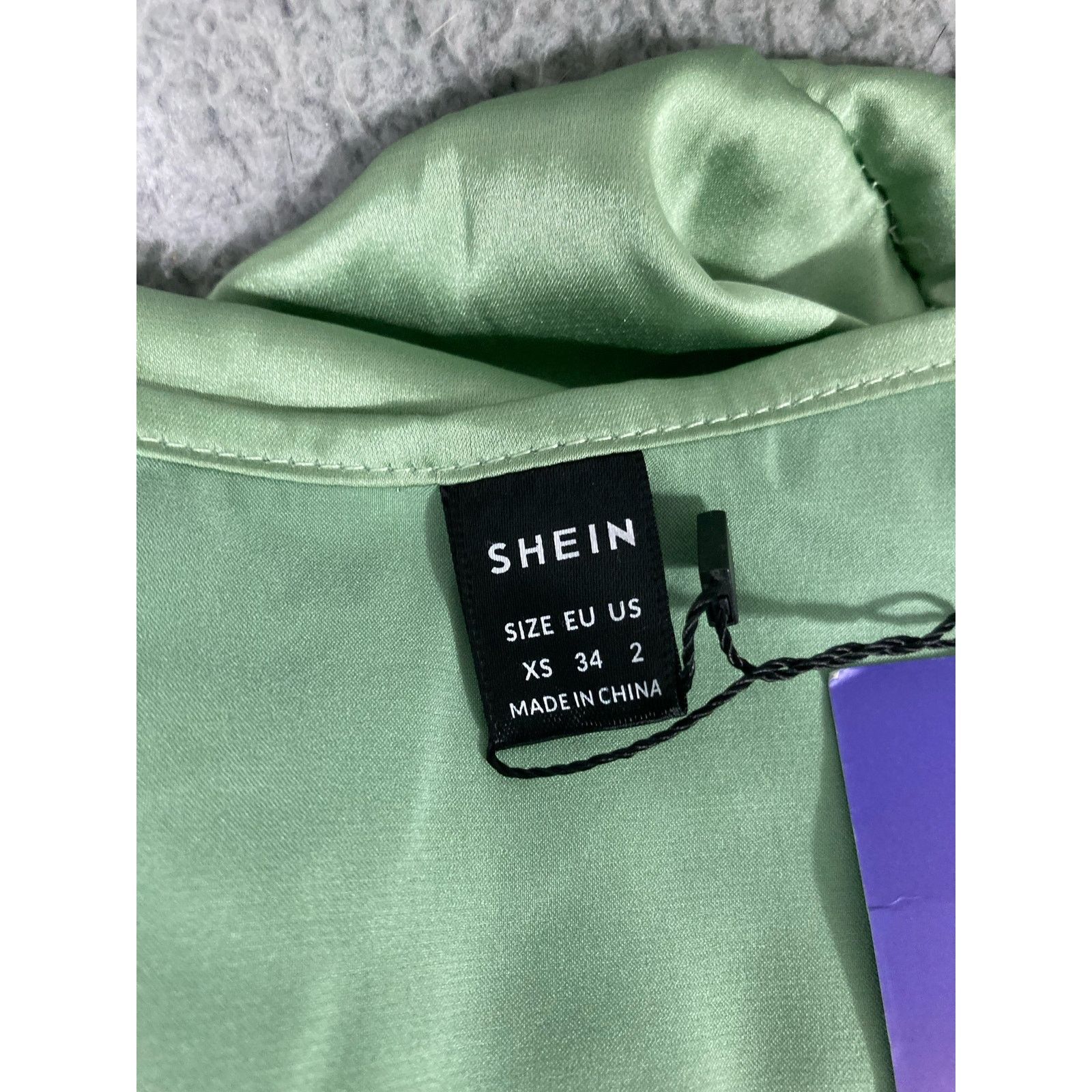 Shein SHEIN Satin Nightgown Olive Green Long Bell XS NWT Size XS / US 0-2 / IT 36-38 - 2 Thumbnail