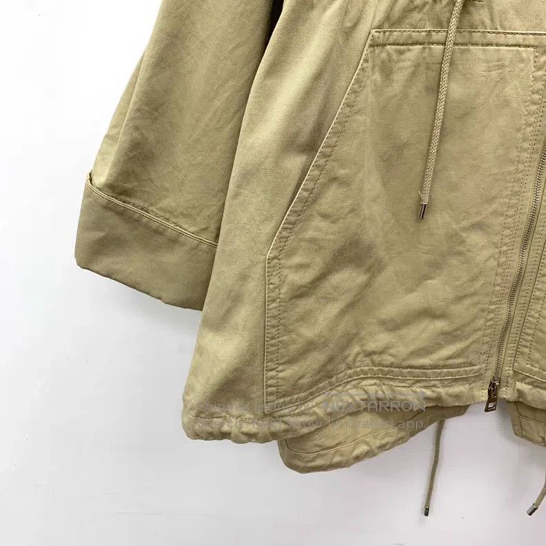 Loewe Loewe Brown Cotton Linen Hooded Zip-up Drawstring Long Sle Size XXS / US 00 / IT 34 - 4 Thumbnail