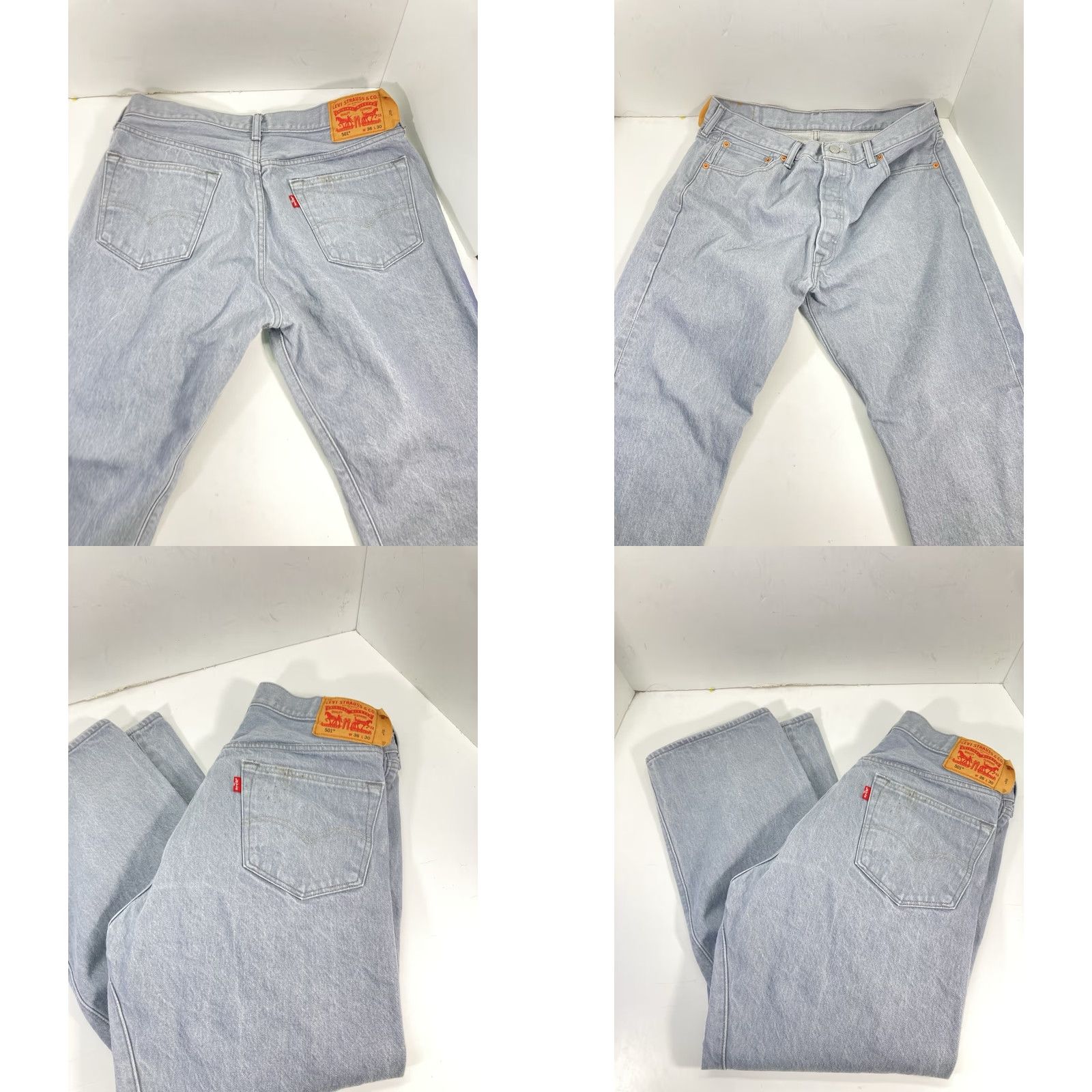 Levi's Levi's 501 Jeans Men Sz 34X26 Gray Denim Classic Button Fly Straight Red Tab Size US 34 / EU 50 - 9 Thumbnail