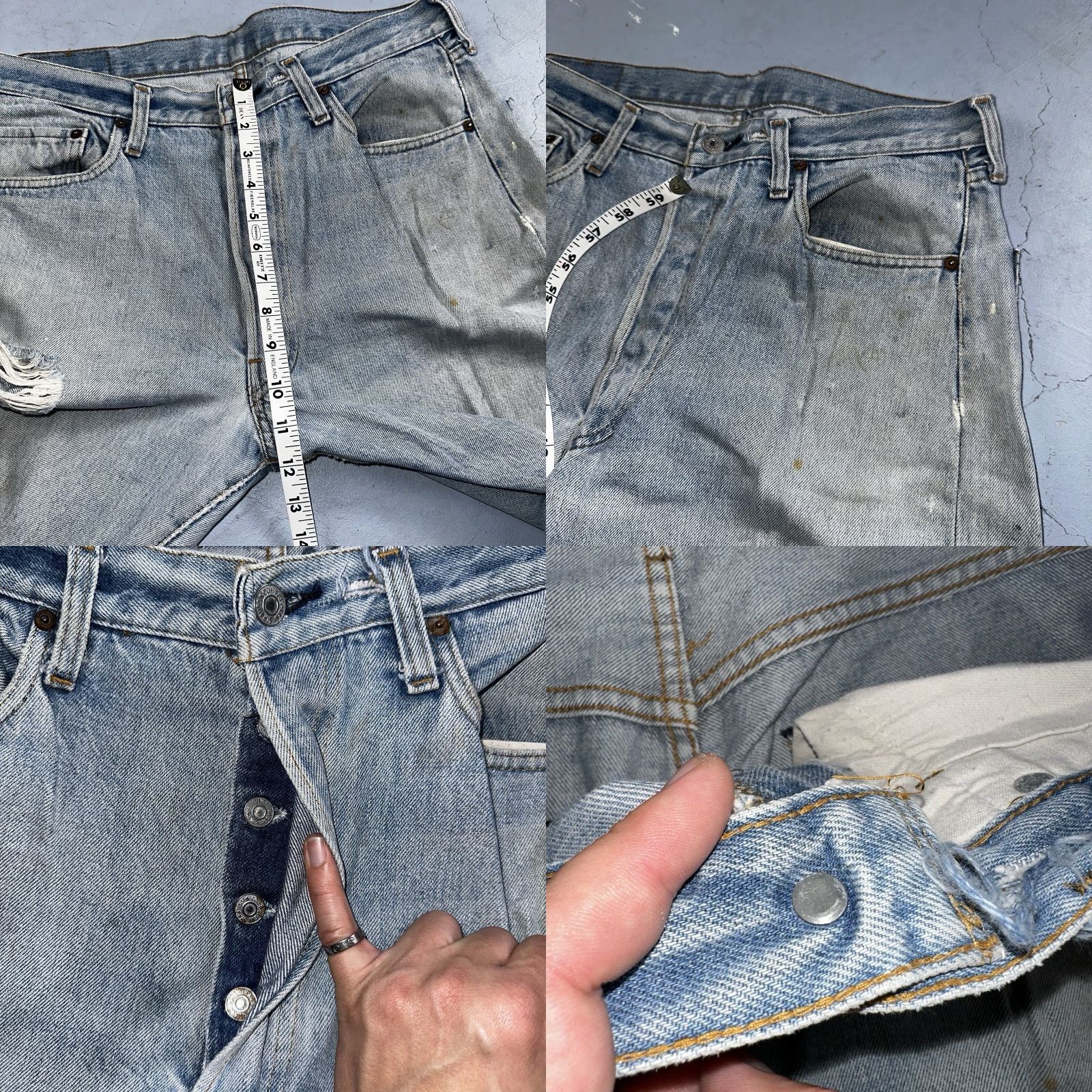 Levi's VINTAGE Levi's 501 Jeans 36x31 Light Wash USA Redline Selvedge 80s 90s 70s 501 XX Men Jeans Straight Distressed Classic Size US 36 / EU 52 - 8 Thumbnail