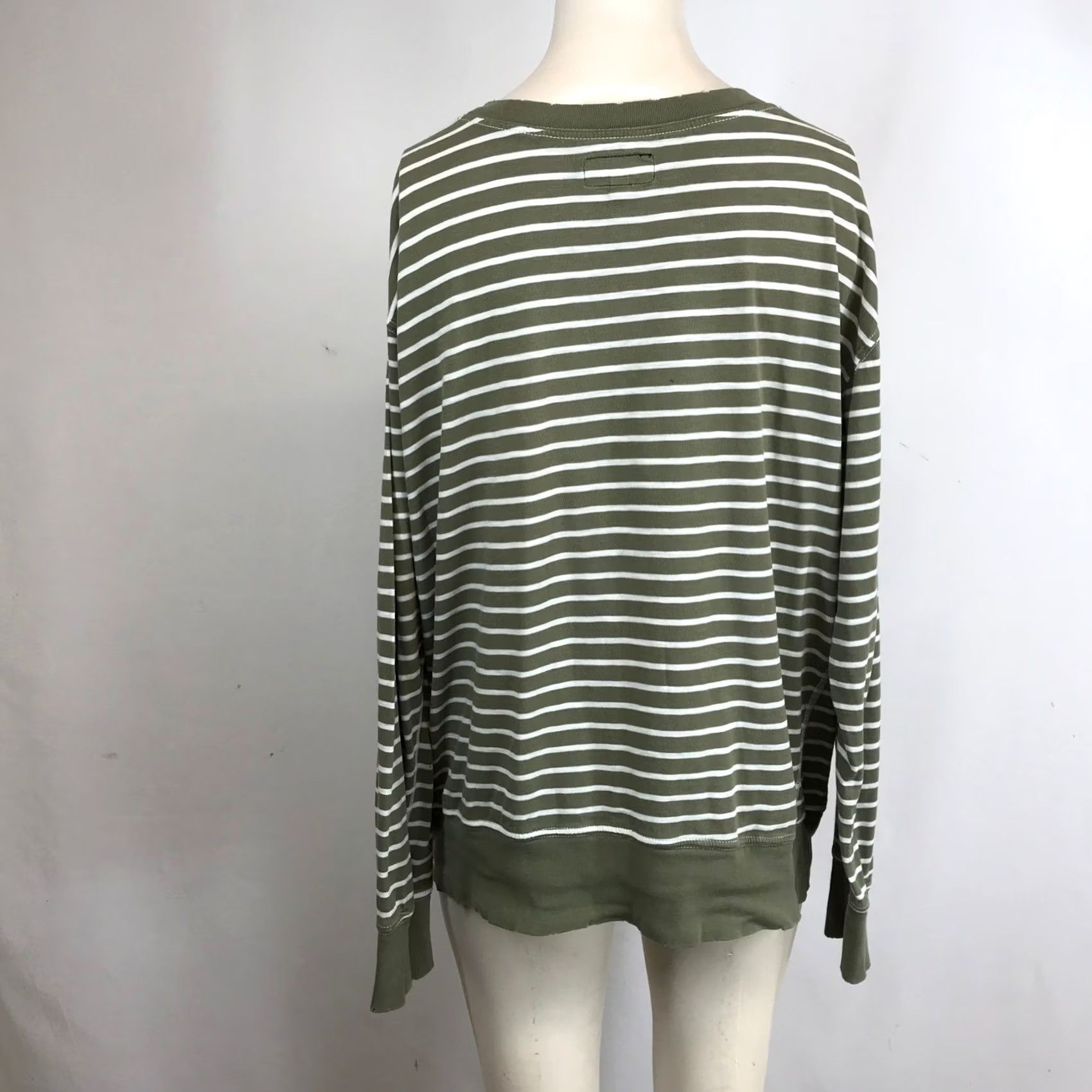 Vintage VINTAGE CURRENT/ELLIOTT Striped Long Sleeve Crew Neck Sweatshirt Green White Size 3 Size XS / US 0-2 / IT 36-38 - 5 Thumbnail