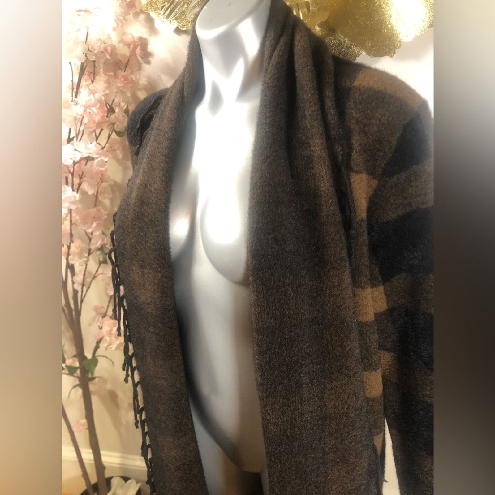 Other Long cardigan sweater checkered brown and back. Lysse Size M / US 6-8 / IT 42-44 - 9 Thumbnail