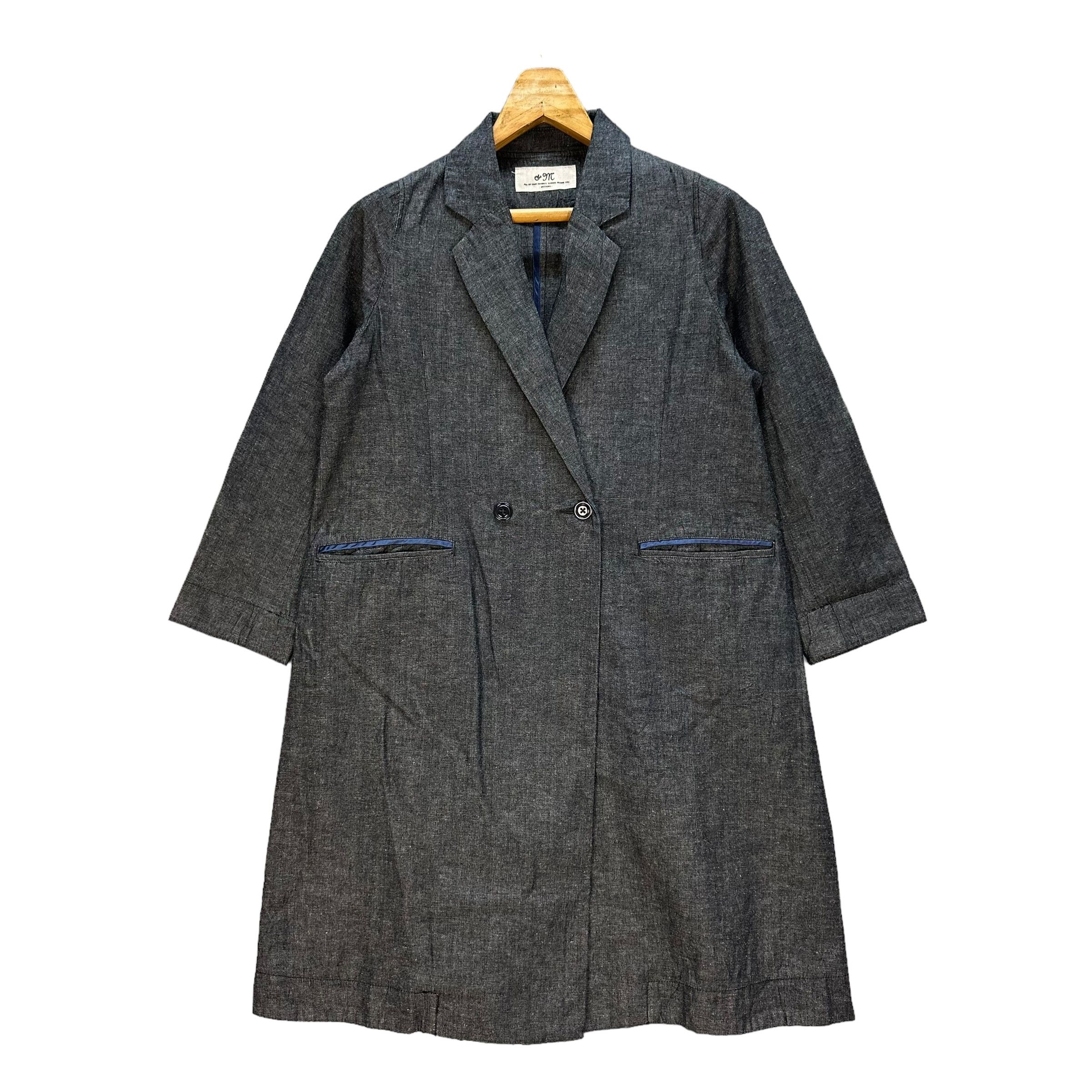 Japanese Brand +M Cotton Linen Overcoat #A20-0473 Size M / US 6-8 / IT 42-44 - 1 Thumbnail
