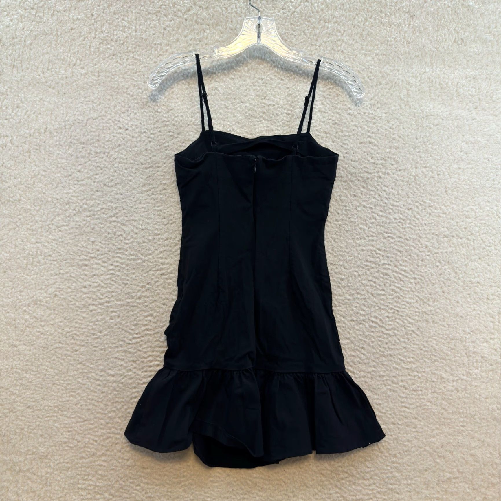 Forever 21 Forever 21 Mini Dress S Small Black Square Neck Ruched Little Black Dress Size S / US 4 / IT 40 - 2 Thumbnail