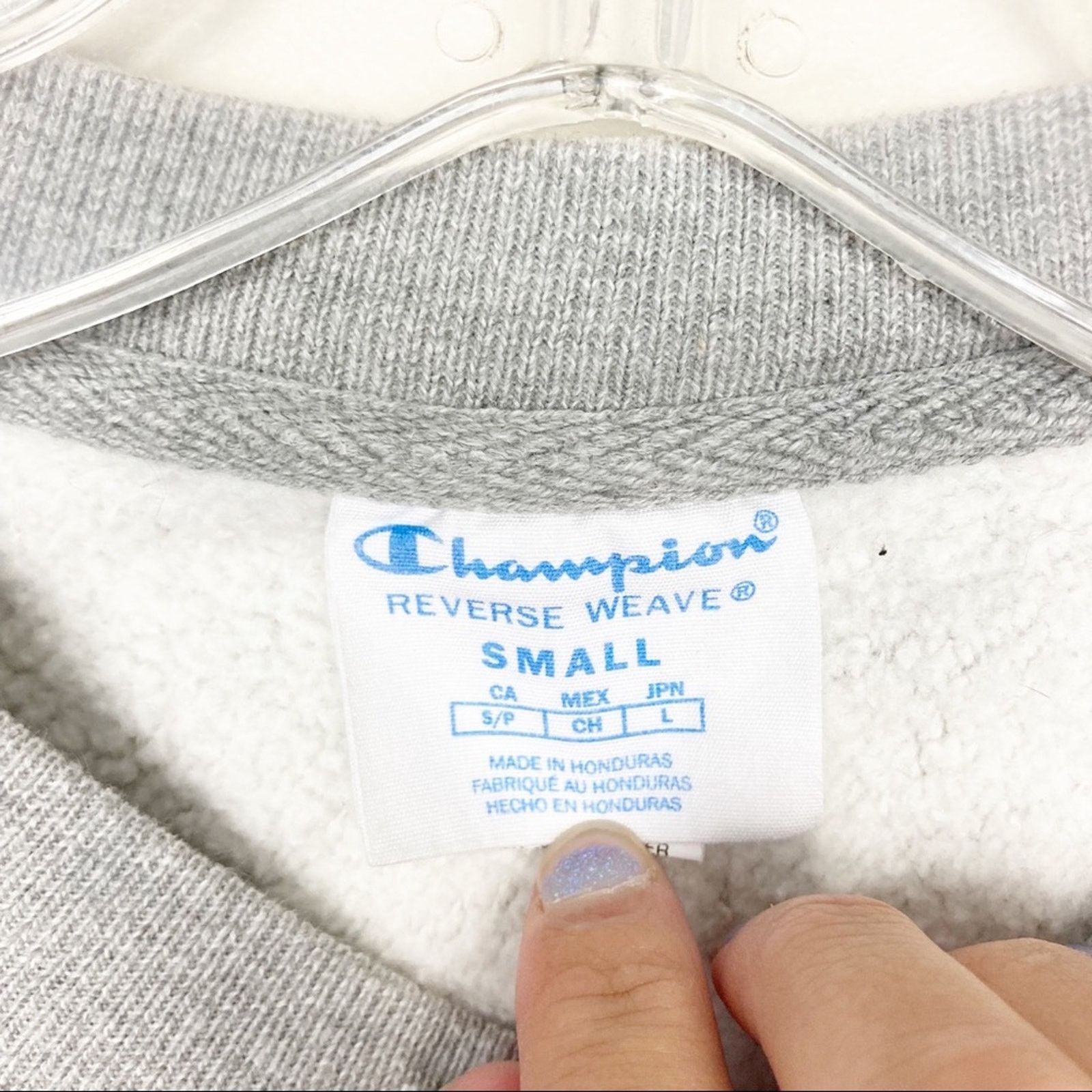 Champion Vintage Champion Reverse Weave Gray Spellout Sweatshirt Sz S Size S / US 4 / IT 40 - 3 Thumbnail