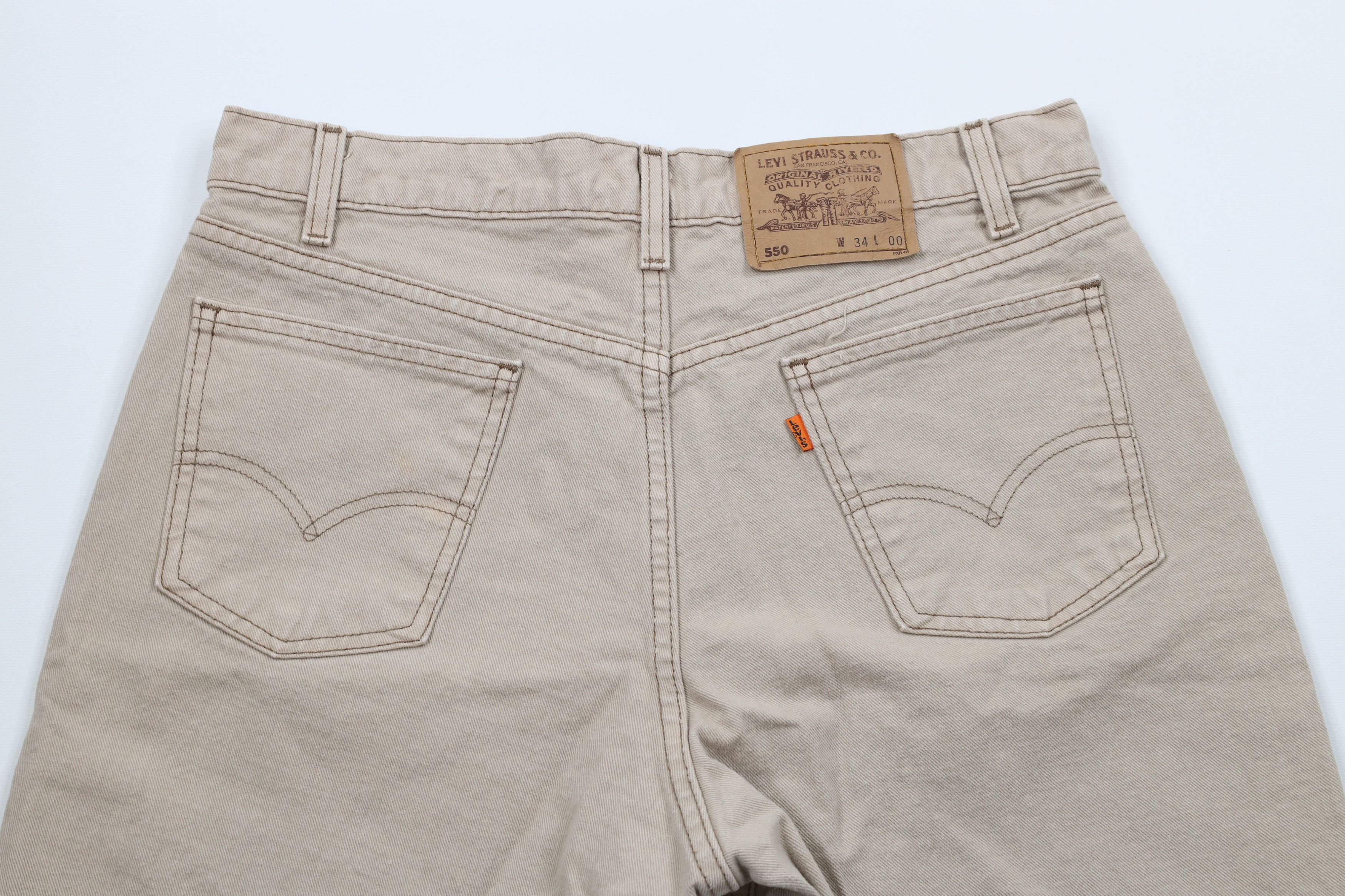 Levi's × Vintage Vintage 90s Levis 550 Orange Tab Denim Jean Shorts Jorts USA Size US 34 / EU 50 - 8 Thumbnail