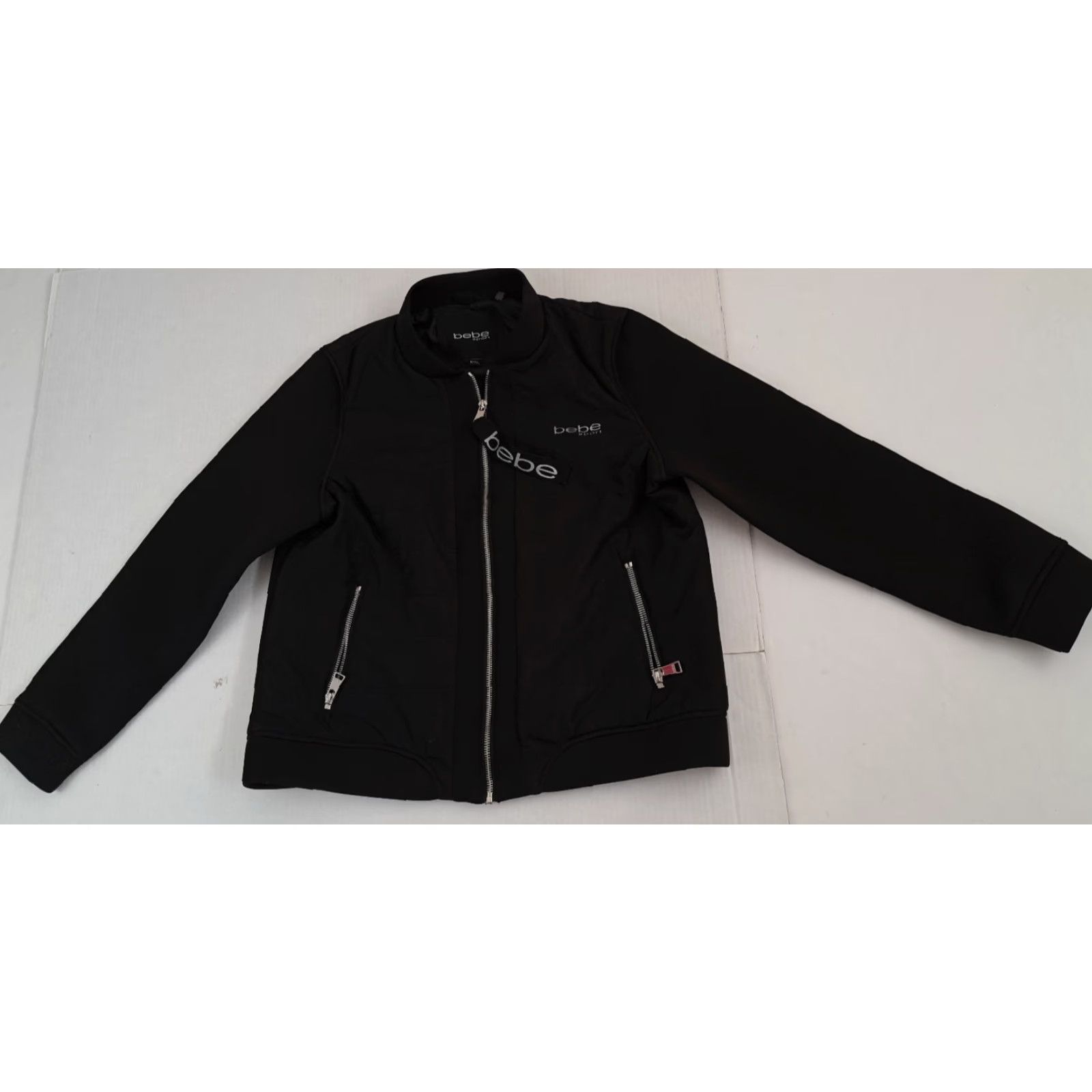 Bebe VINTAGE BEBE SPORT Jacket (Full Zip, Pockets) Black XL Women Track Shirt? Size XL / US 12-14 / IT 48-50 - 2 Thumbnail