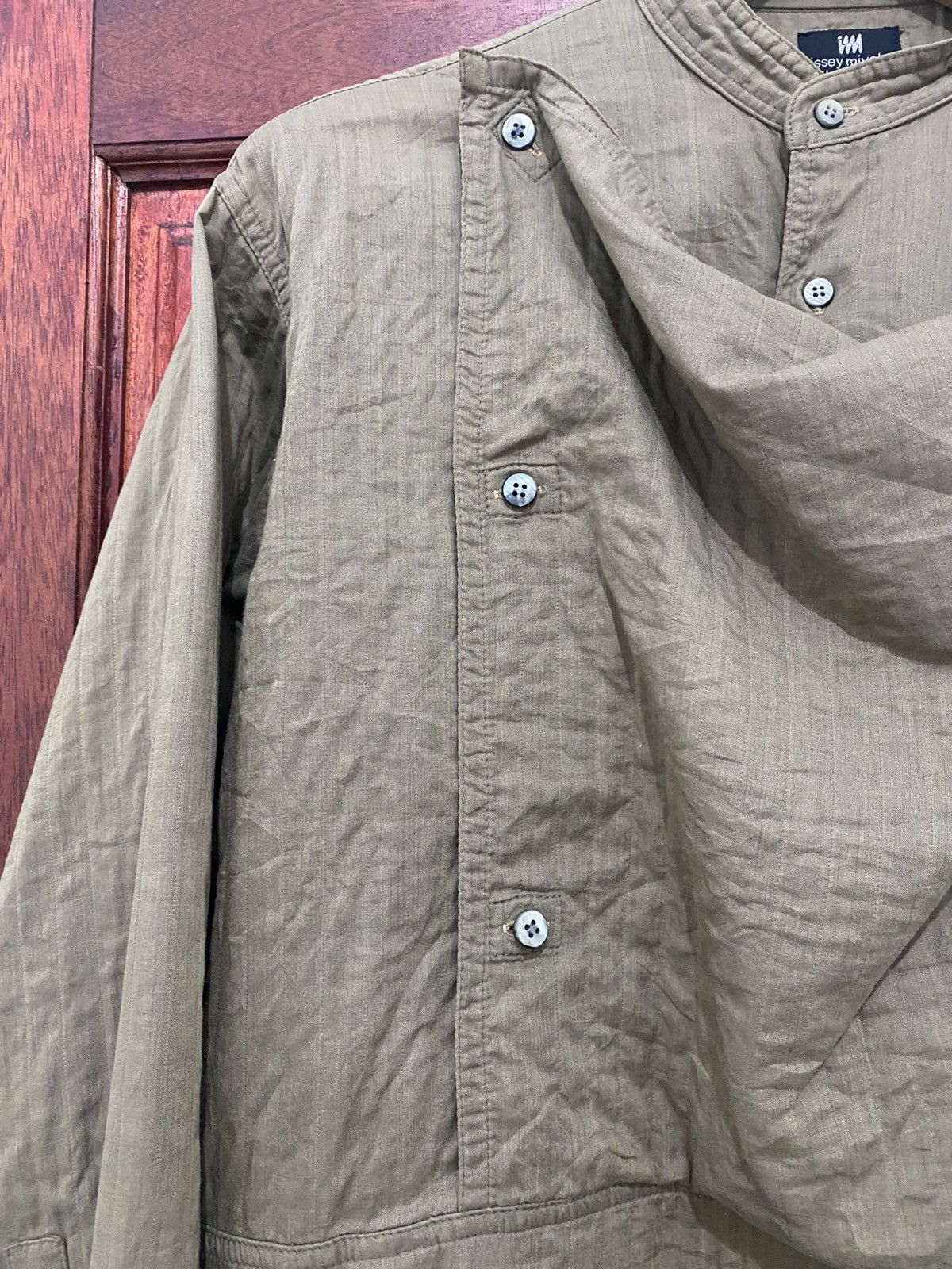 Issey Miyake Archive 80s Mandarin Collar Wrinkles Unstructure Shirt Size US S / EU 44-46 / 1 - 7 Thumbnail
