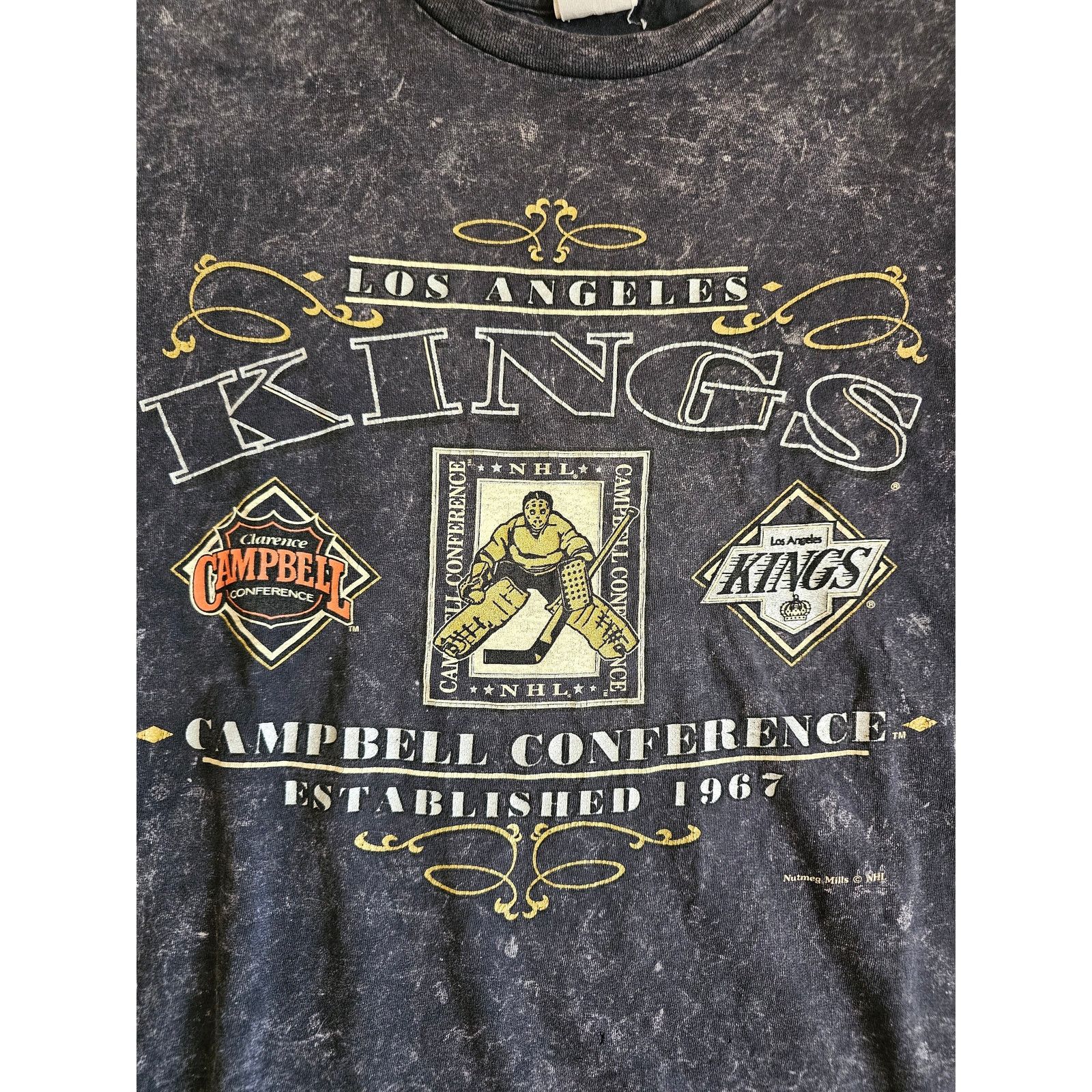 Nutmeg 90s Los Angeles Kings Black With Gray Nutmeg T-shirt Sz 2XL Size US XXL / EU 58 / 5 - 3 Thumbnail