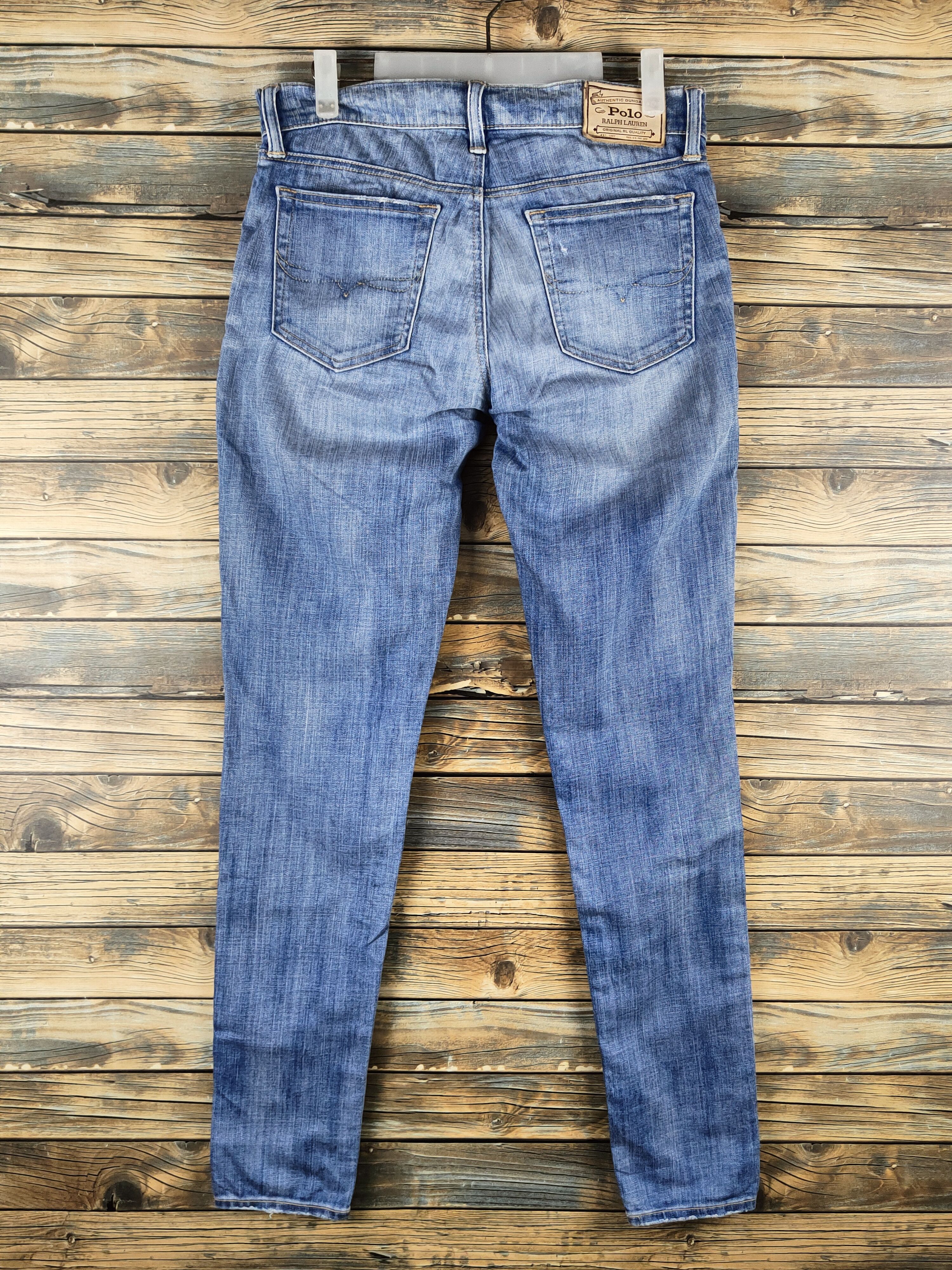 Polo Ralph Lauren Polo Ralph Lauren skinny Blue Ripped denim Jeans #46-901 Size US 31 - 7 Thumbnail
