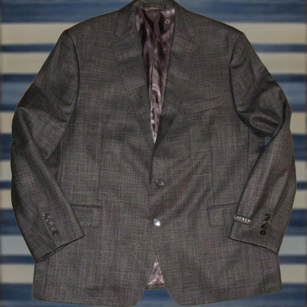Ralph Lauren Polo RALPH LAUREN Grey Plaid Blazer Jacket 46R NWOT Polo Ralph Lauren Blazer Men 46R Grey Plaid NWOT Size US XXL / EU 58 / 5 - 1 Thumbnail