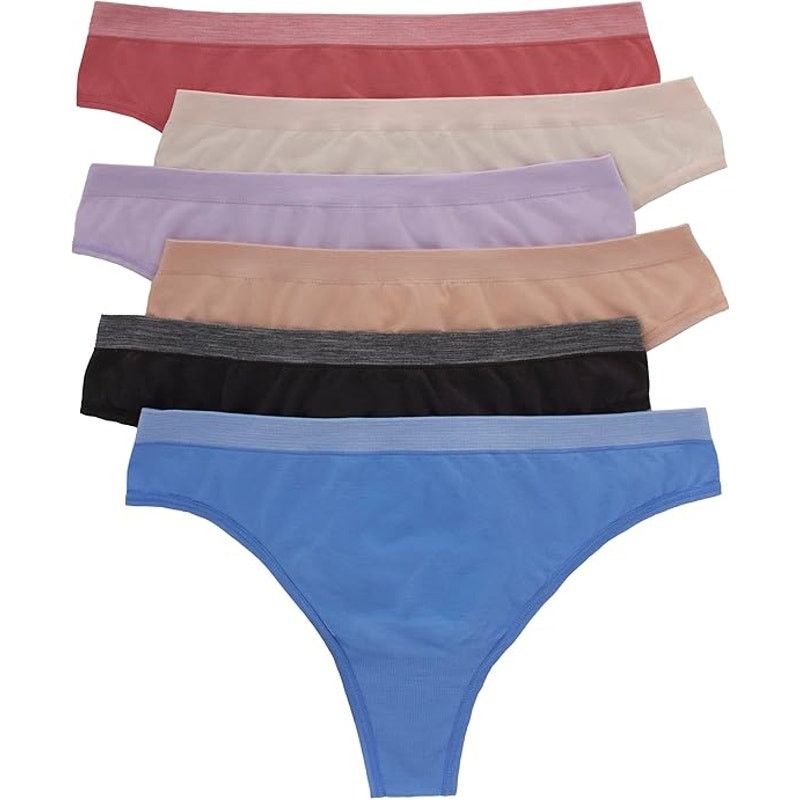 Hanes New 6-Pack Hanes Womens Size XL Thong Panty Underwear Size ONE SIZE - 1 Thumbnail