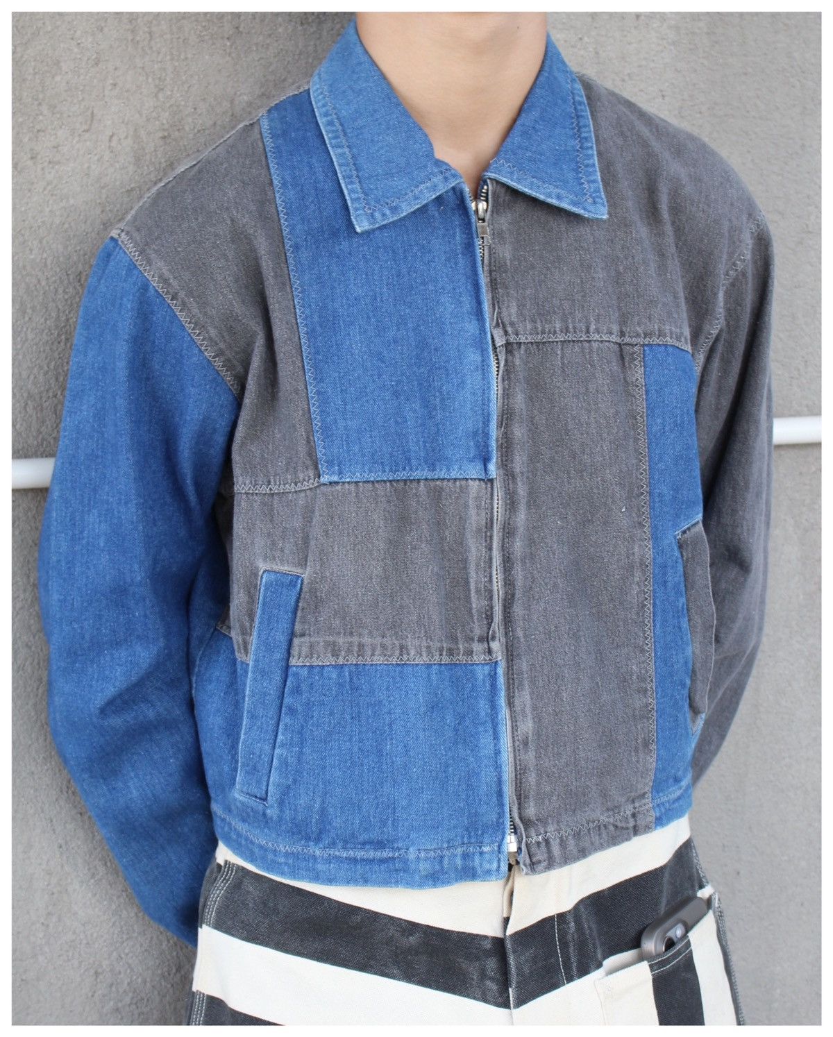 Hysteric Glamour 2000S NEWSPAPER DESIGNED BY KEIZ PATCHWORK DENIM JACKET Size US M / EU 48-50 / 2 - 2 Thumbnail