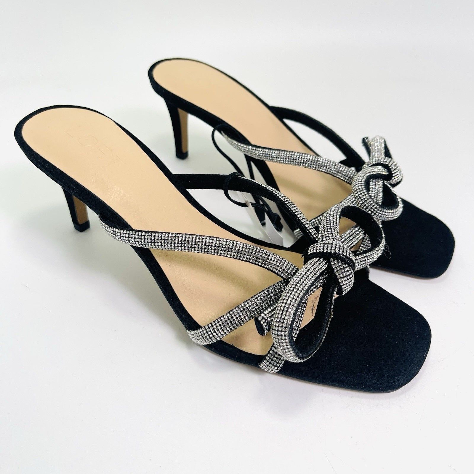 Loft LOFT Women’s Velvet Sparkle Bow Black Sandals Size US 9 / IT 39 - 1 Thumbnail