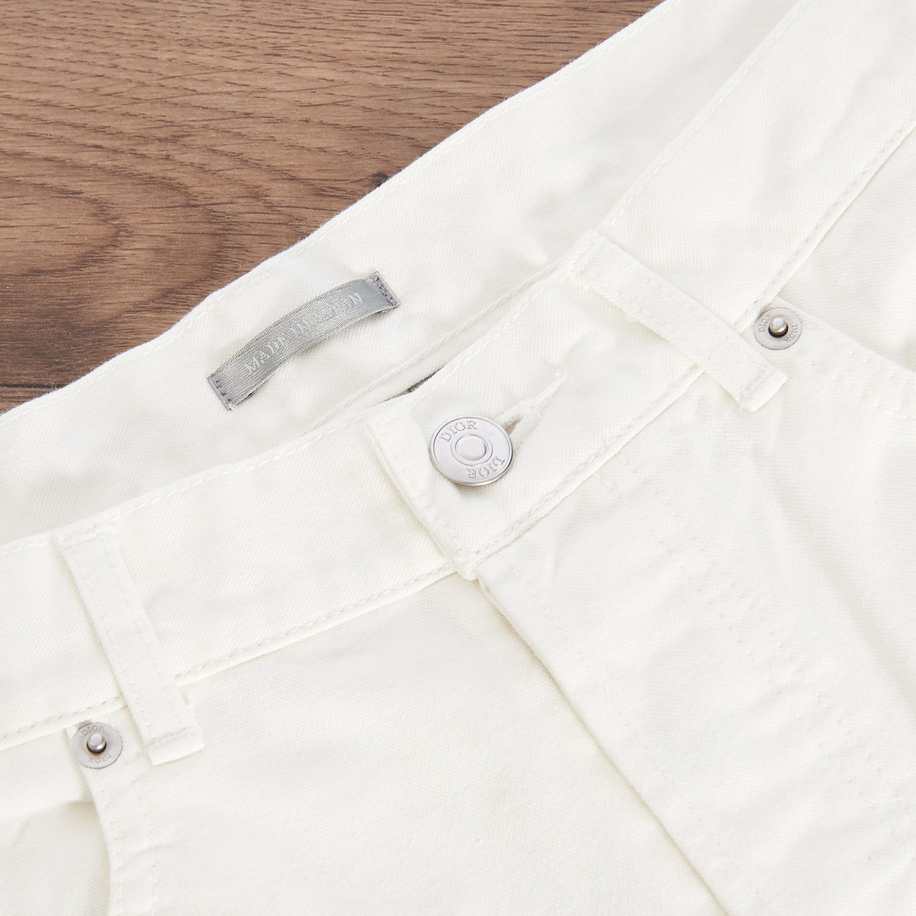Dior Slimfit Jeans In White Cotton Denim with Paint Print Size US 32 / EU 48 - 8 Thumbnail