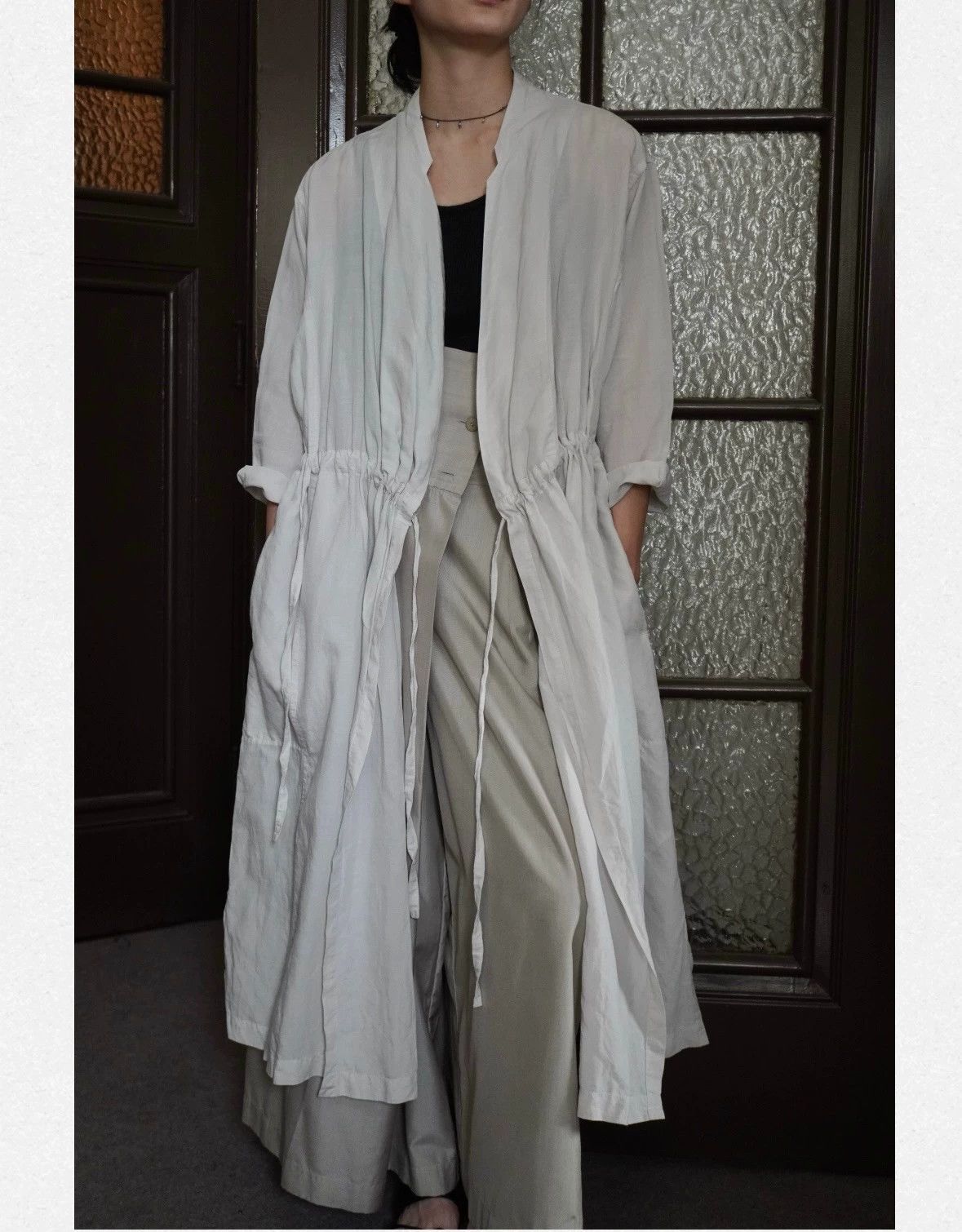 Issey Miyake Issey Miyake 2002 Belted Sheer Gray Linen Jacket Size M / US 6-8 / IT 42-44 - 1 Thumbnail