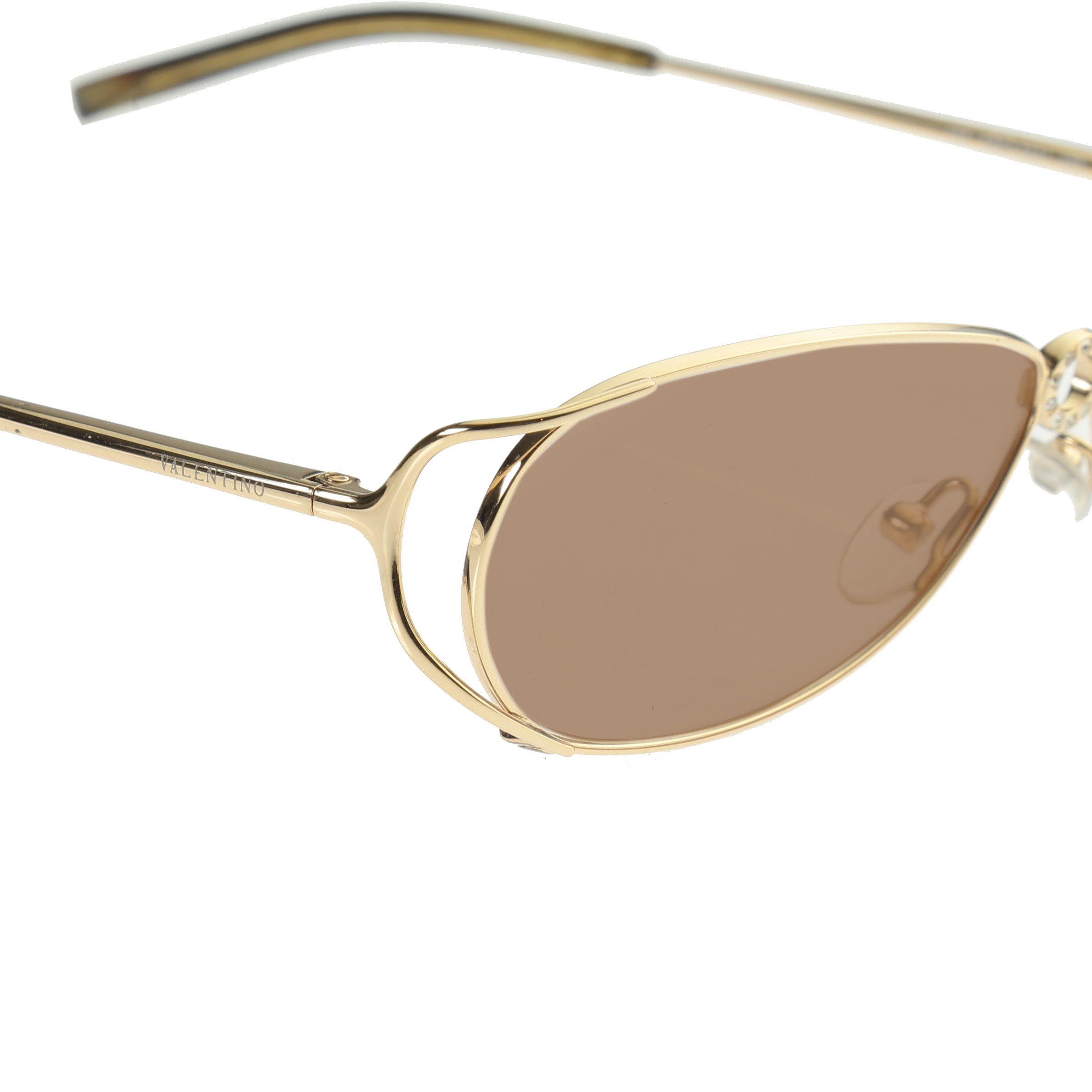 Valentino Valentino '90s Crystals Gold Frames V 5321 Sunglasses Brown Size ONE SIZE - 1 Thumbnail