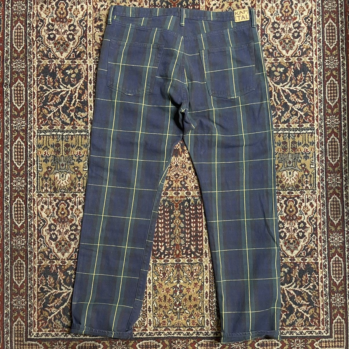 Kapital 11oz TARTAN CHECK 5P MONKEY CISCO JEANS (STUDS REMAKE) GREEN Size US 38 / EU 54 - 9 Thumbnail