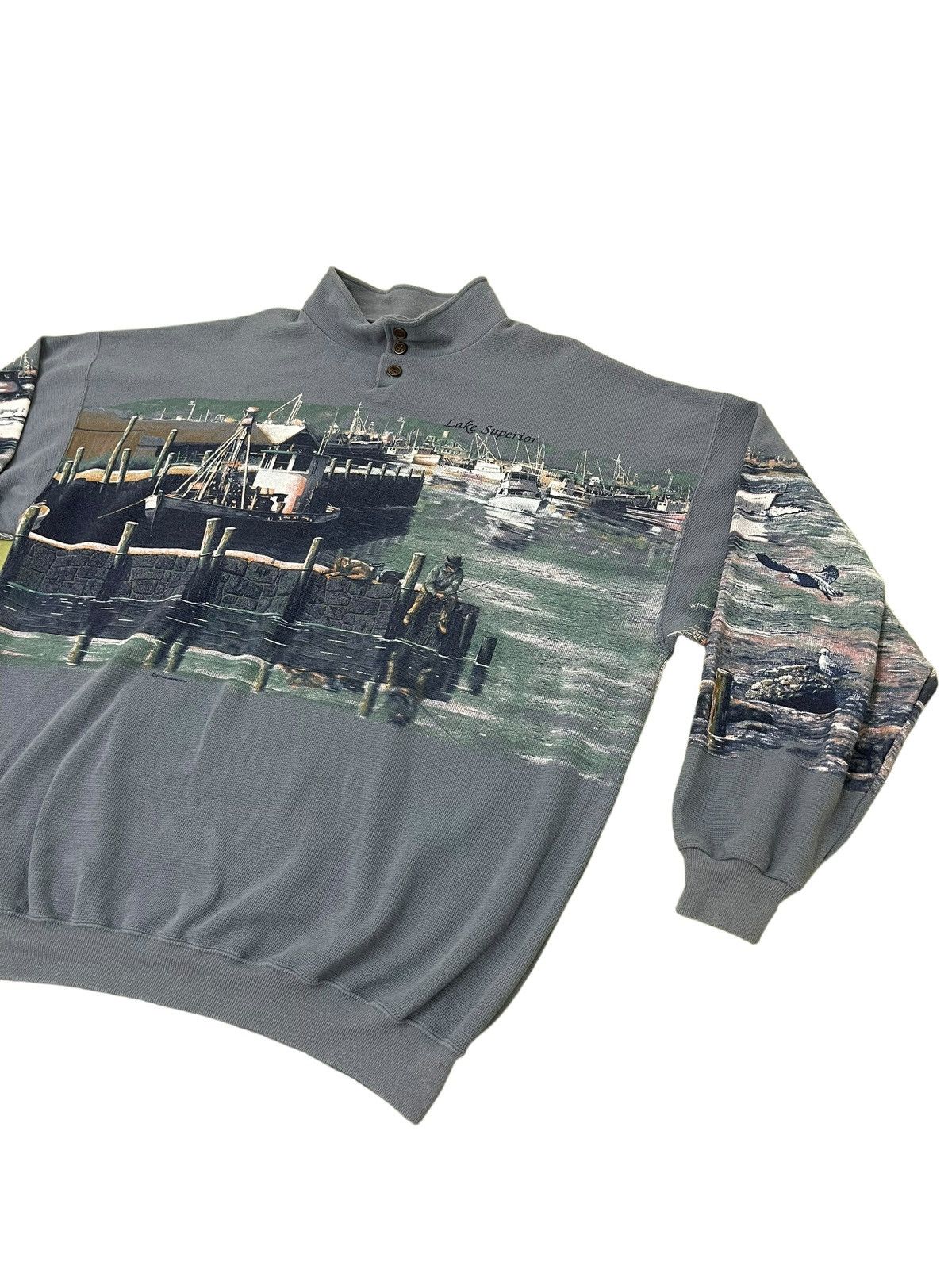 Vintage Vtg Art Unlimited Sportswear Sweatshirt Lake Printed 5🟩7 Size US XXL / EU 58 / 5 - 3 Thumbnail
