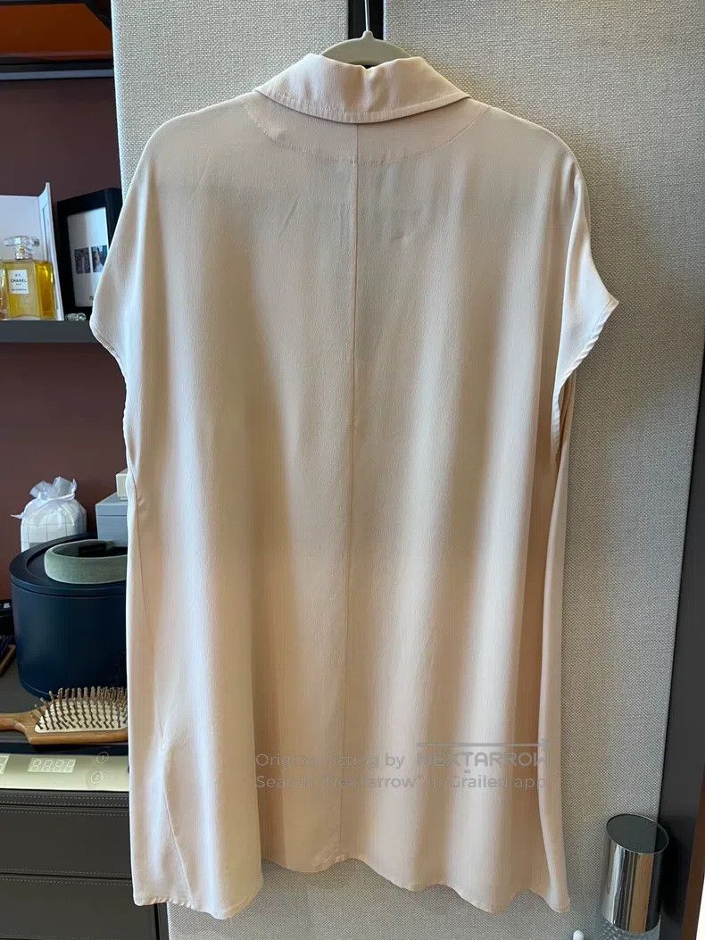 Hermes Hermes Light pink V-neck short-sleeve dress Size XS / US 0-2 / IT 36-38 - 5 Thumbnail