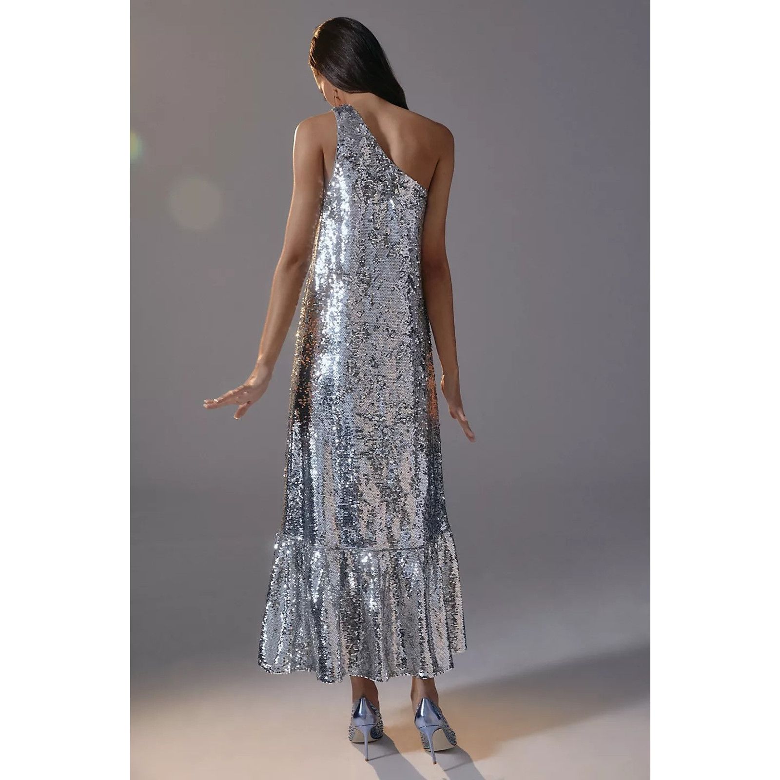 Anthropologie New Anthropologie Maeve One-Shoulder Sequin Dress $230 XS Size XS / US 0-2 / IT 36-38 - 4 Thumbnail