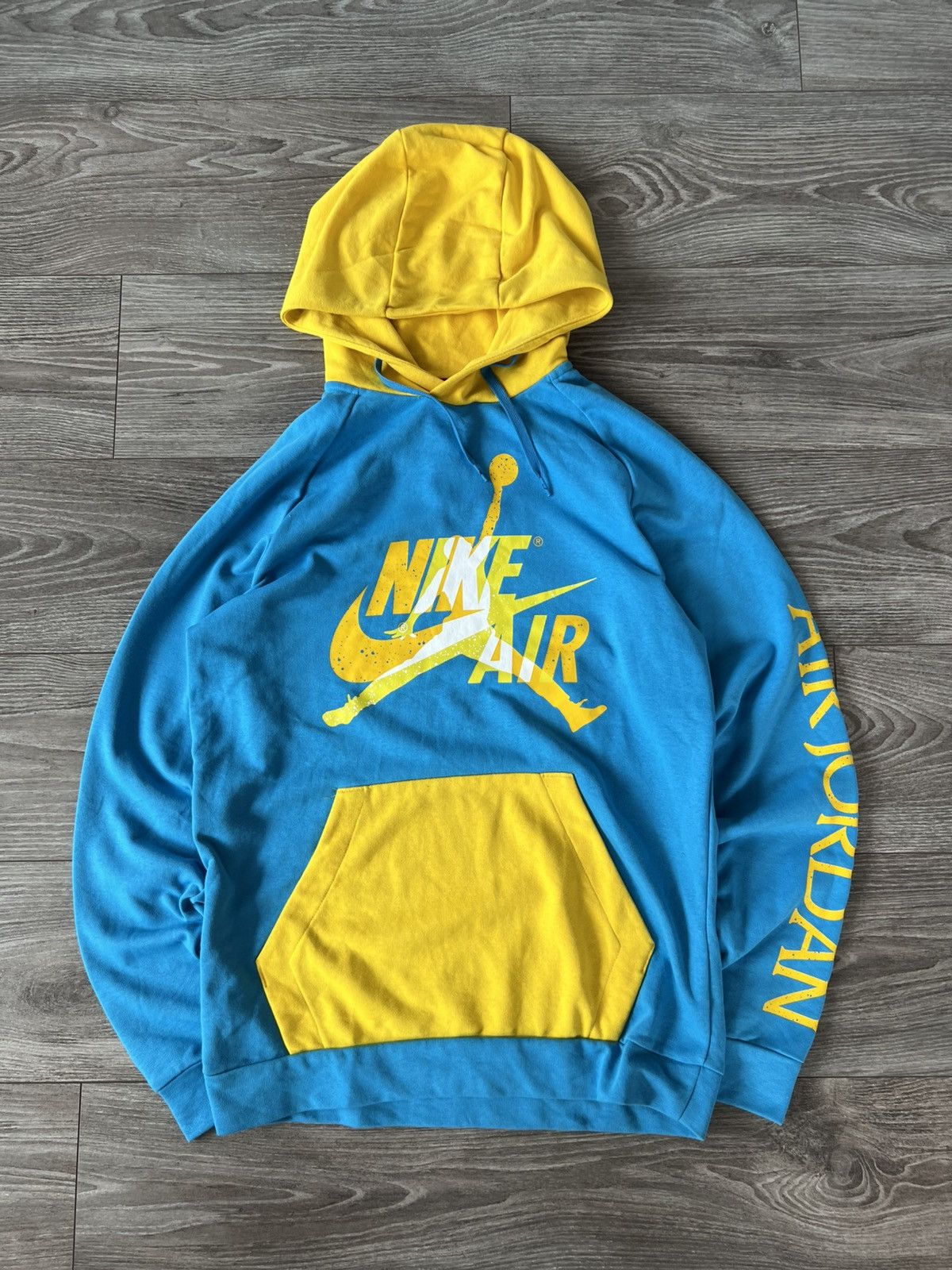 Jordan Brand Nike Air Jordan Jumpman Big Logo Blue/Yellow Patriot Hoodie Size US M / EU 48-50 / 2 - 4 Thumbnail