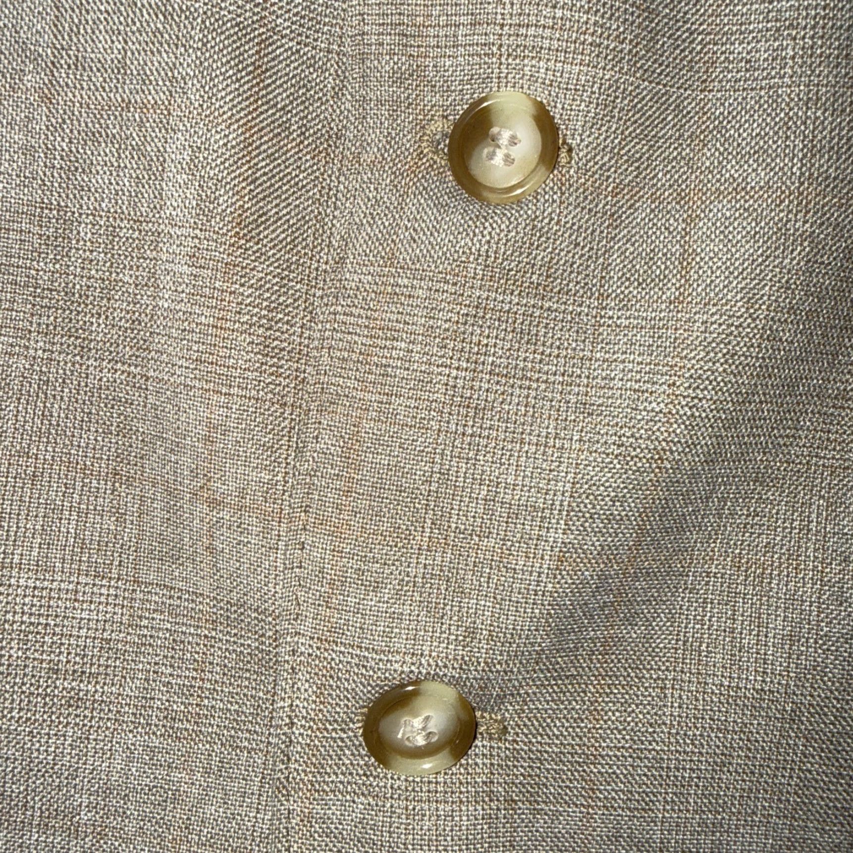 Levi's VINTAGE Levi's Blazer Action Suit Jacket Mens 42L Tan Classic Western 80s Cowboy Notch Lapel Single-Breasted Two-Button Front Long Coat Bedrock Size 42R - 3 Thumbnail