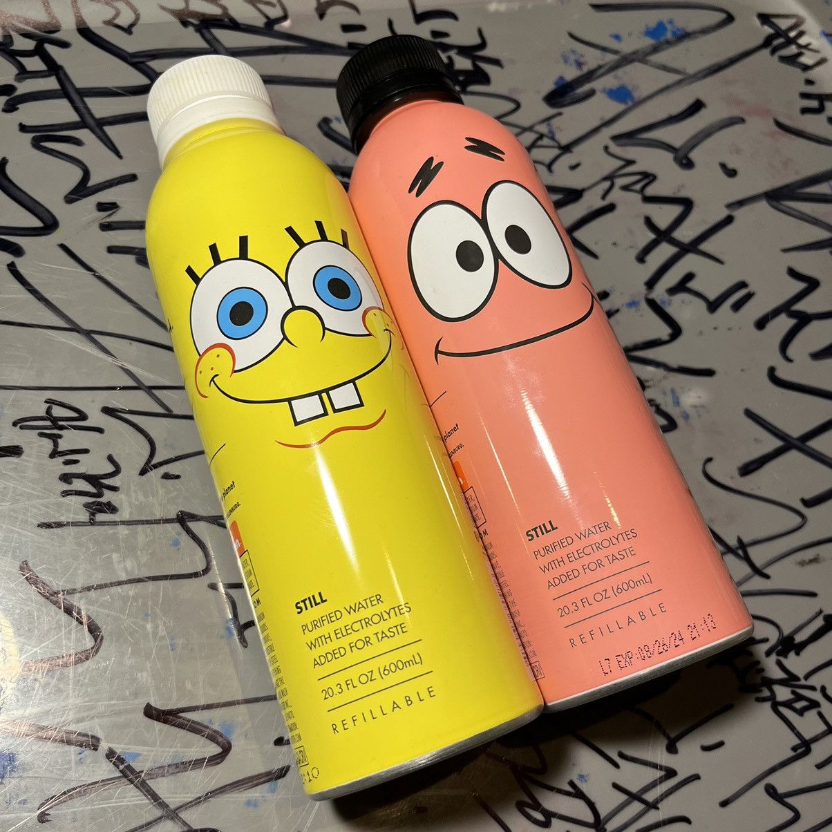 Set of 3 NEW SpongeBob Path Water Special Edition Refillable Bottles RARE!