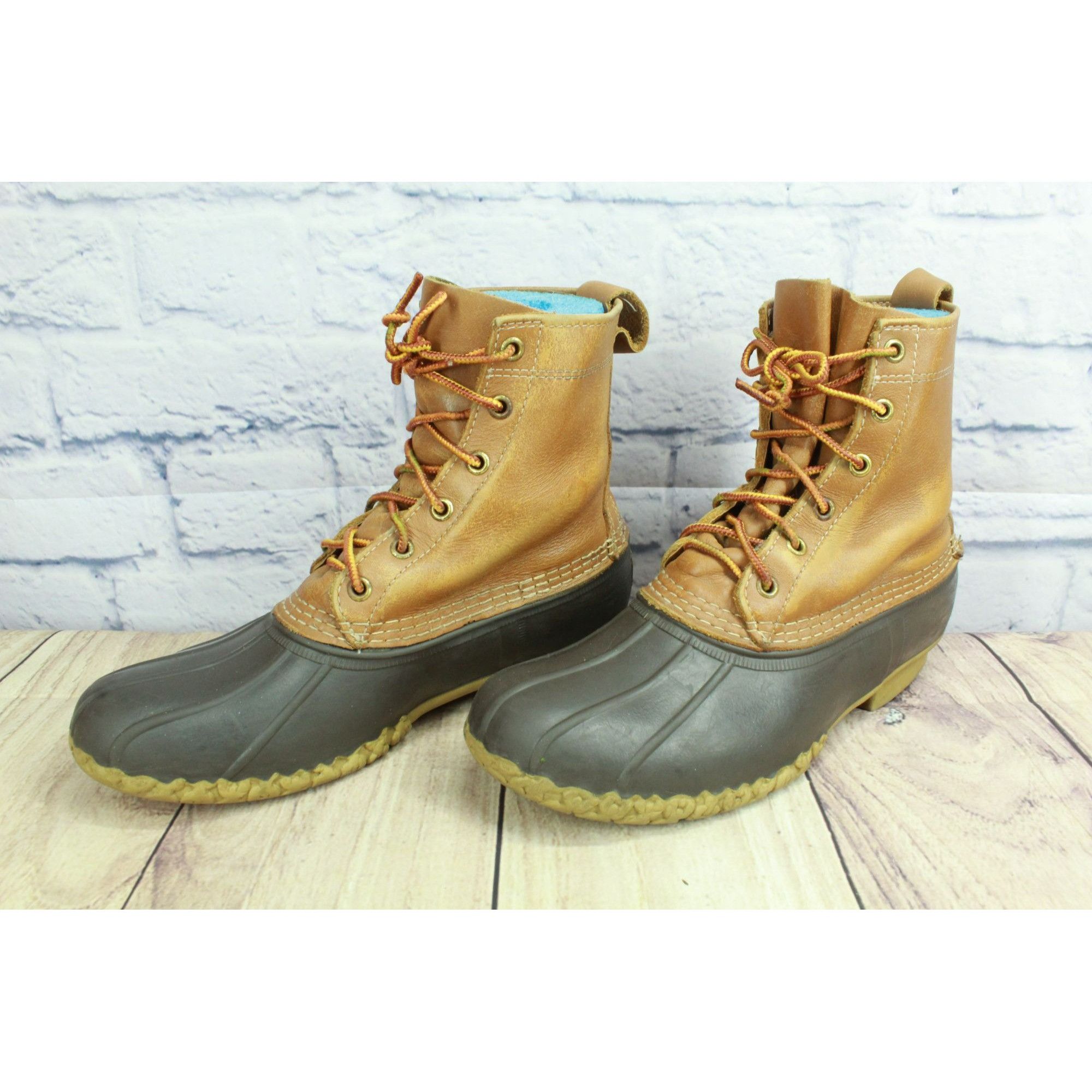 L.L. Bean × Leather LL Bean Women's Leather Lace Up Unlined Duck Boots Size US 9 / IT 39 - 2 Thumbnail