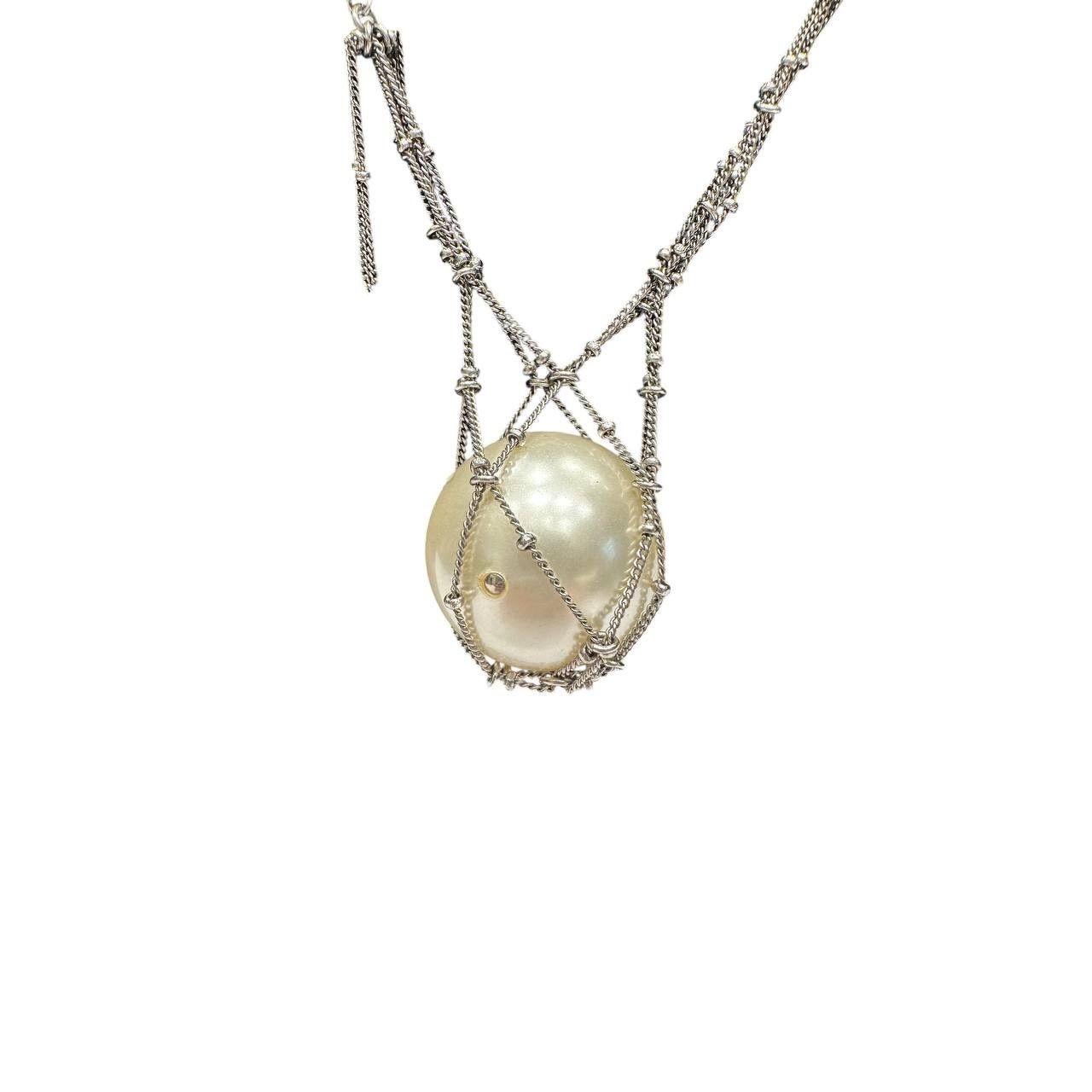 Chanel Chanel 2014 Pearl Pendant Necklace Silver Tone Size ONE SIZE - 2 Thumbnail