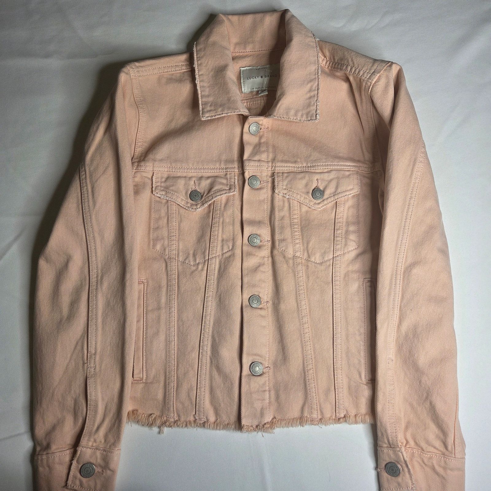 Lucky Brand Women's Lucky Brand Tomboy Trucker Pink Denim Jean Jacket Size M / US 6-8 / IT 42-44 - 1 Thumbnail
