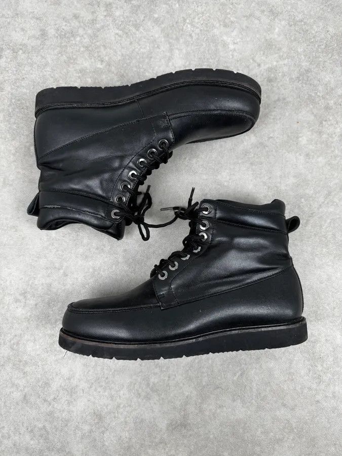 Armani Armani Black Laced Leather High Boots Size US 10 / EU 43 - 3 Thumbnail