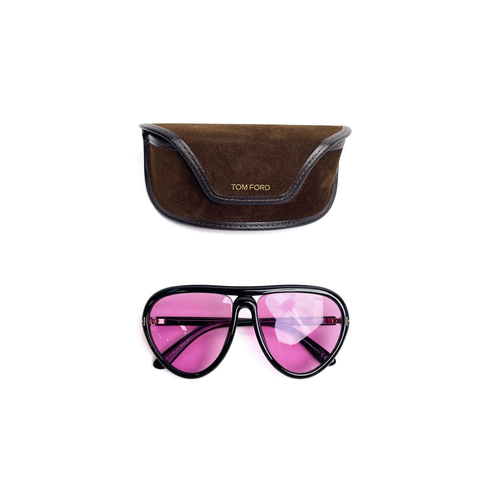 Tom Ford Black Frame Pink Lens Sunnies Size ONE SIZE - 6 Thumbnail