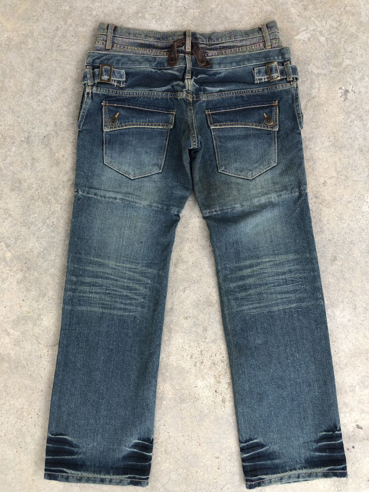 Japanese Brand Japanese Gumu Double Waist Distressed Denim Size US 34 / EU 50 - 2 Thumbnail