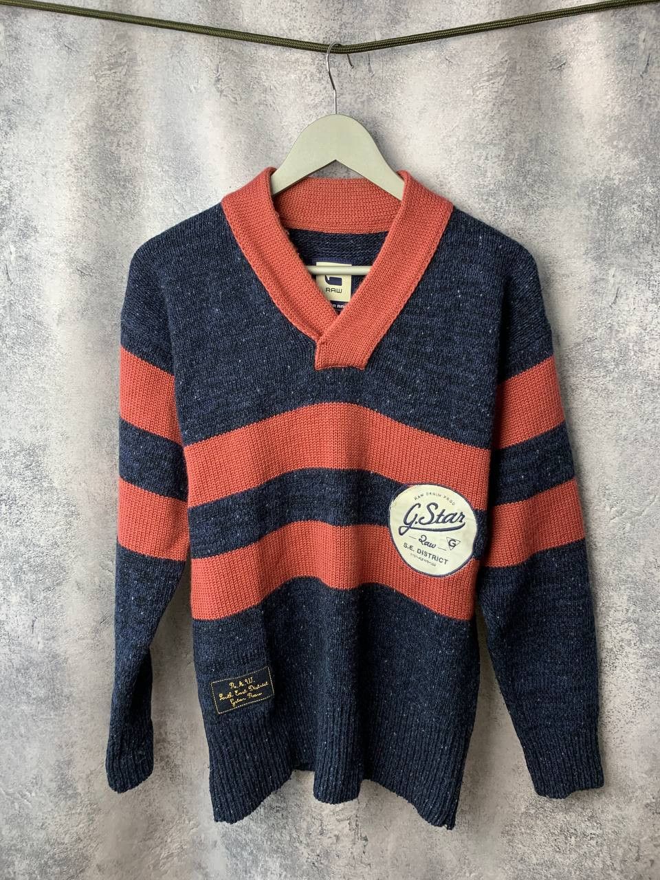 G-Star G-Star Raw Striped Wool V-Neck Sweater size M Size US M / EU 48-50 / 2 - 3 Thumbnail