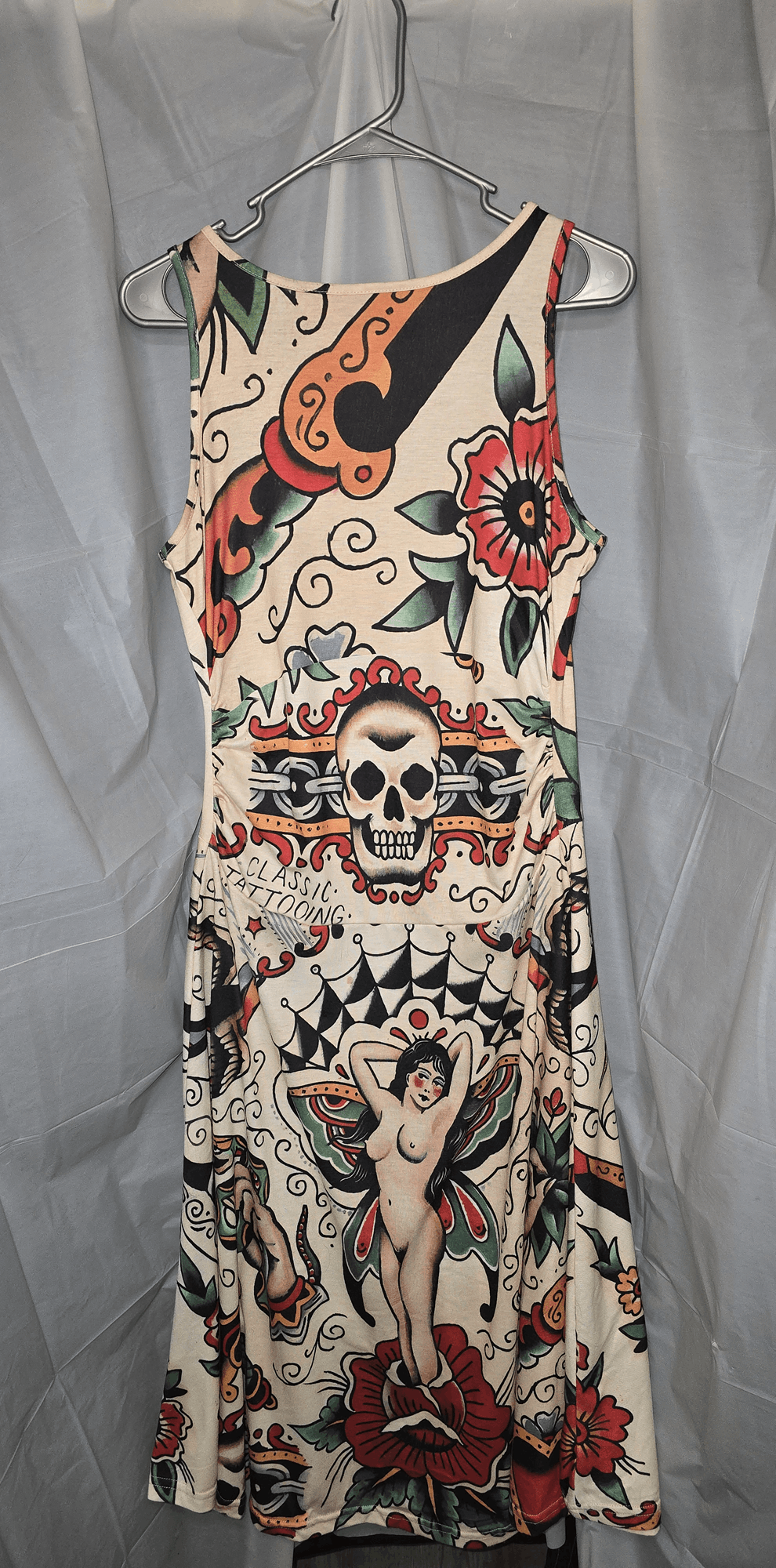 Other Ruched Classic Tattoo Swing Dress Size M / US 6-8 / IT 42-44 - 1 Thumbnail