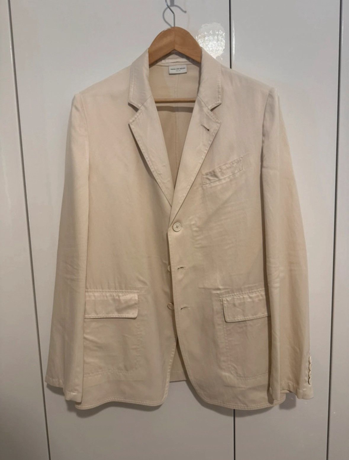 Dries Van Noten Dries Van Noten Cream Light Blazer Size US L / EU 52-54 / 3 - 1 Thumbnail