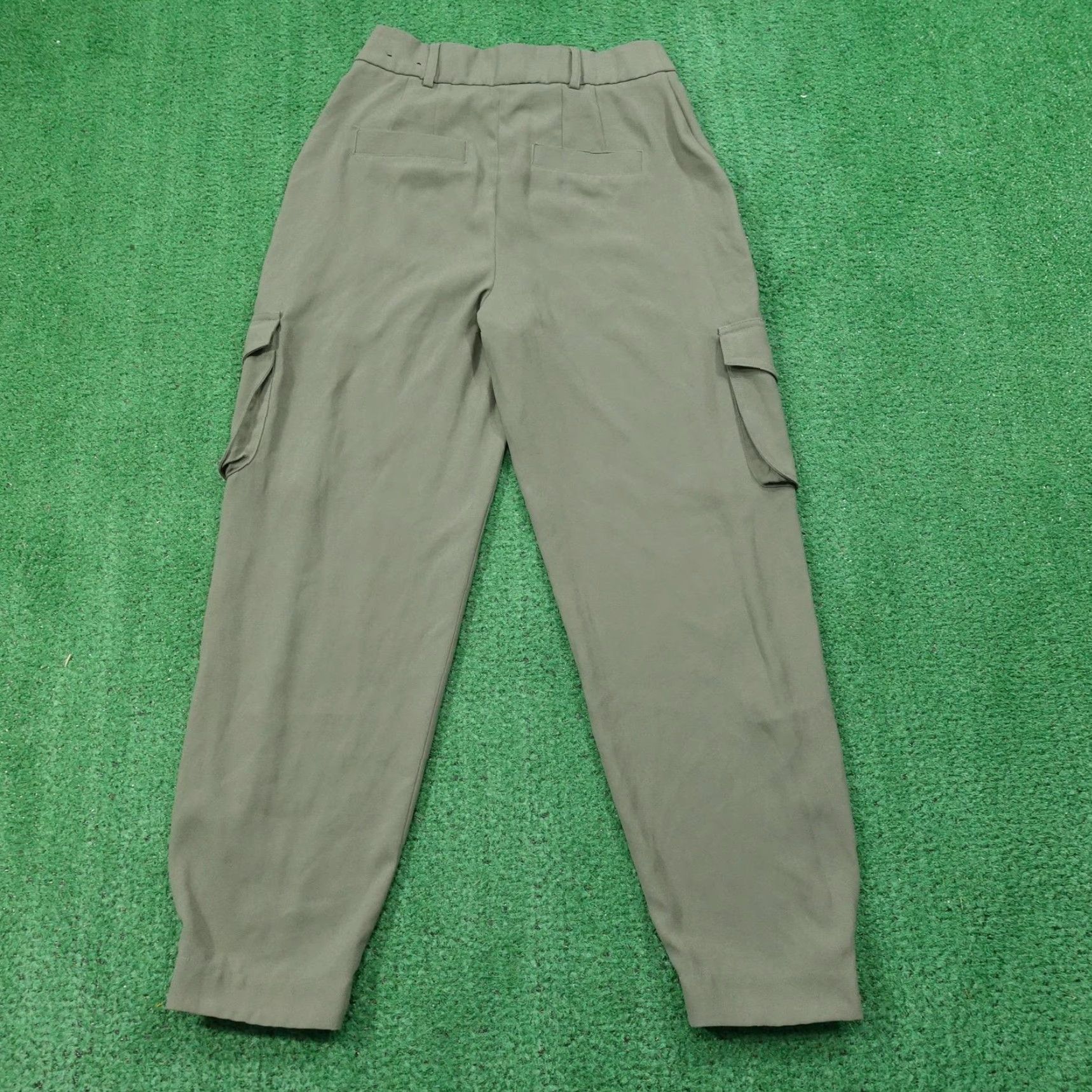 Express Express Pants Womens 2 Olive Green Ankle High Rise Cargo Tapered Leg Size 26" / US 2 / IT 38 - 4 Thumbnail