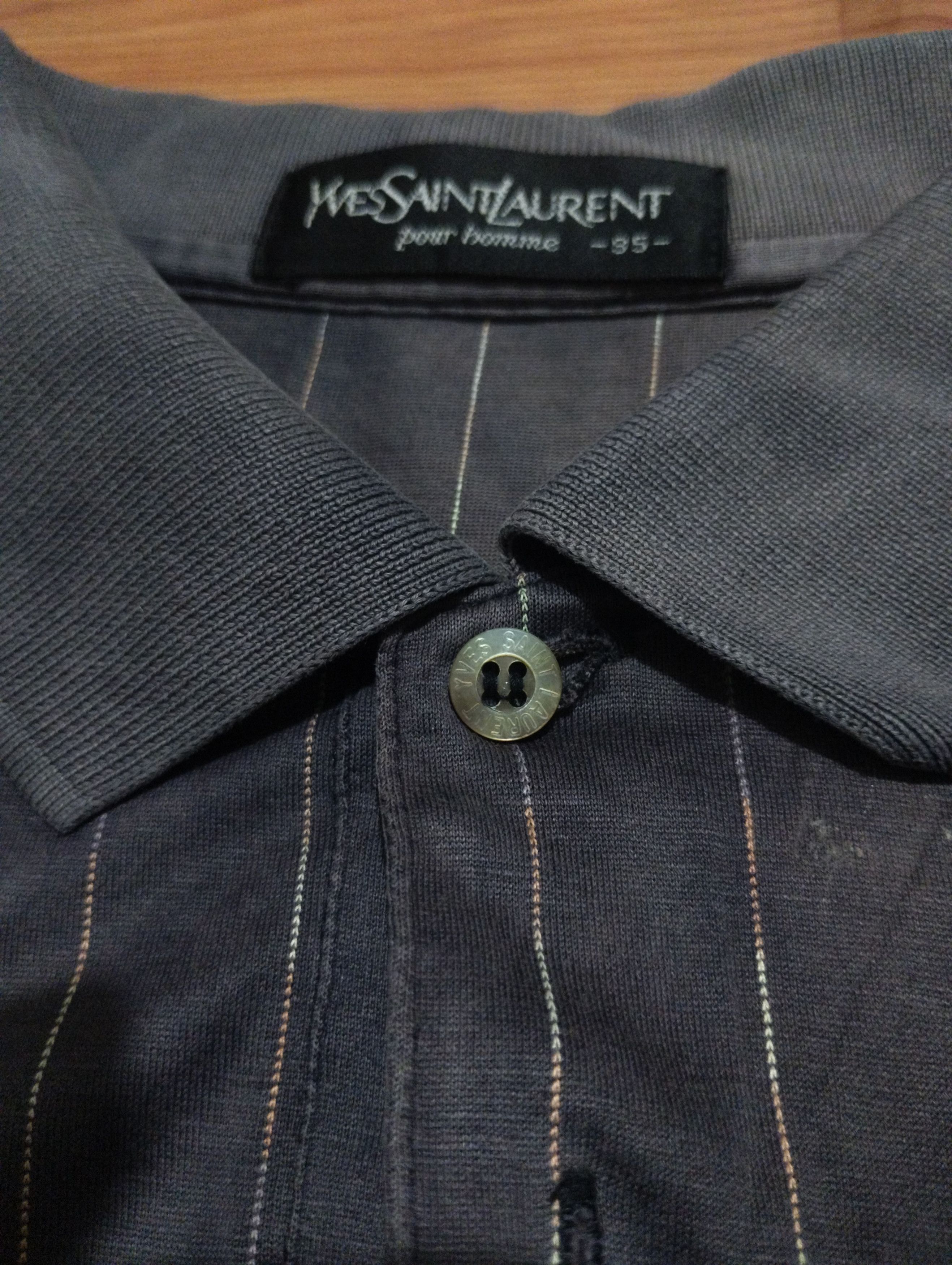 Yves Saint Laurent Yves Saint Laurent Sun Faded Natural Polo Shirt Size US L / EU 52-54 / 3 - 3 Thumbnail