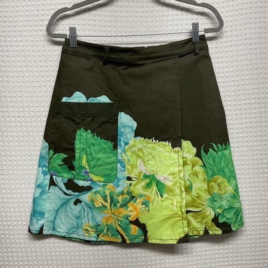 Other NWT The Kit Olive Iris Cotton Twill Mini Cargo Skirt Women L Size 29" - 1 Thumbnail