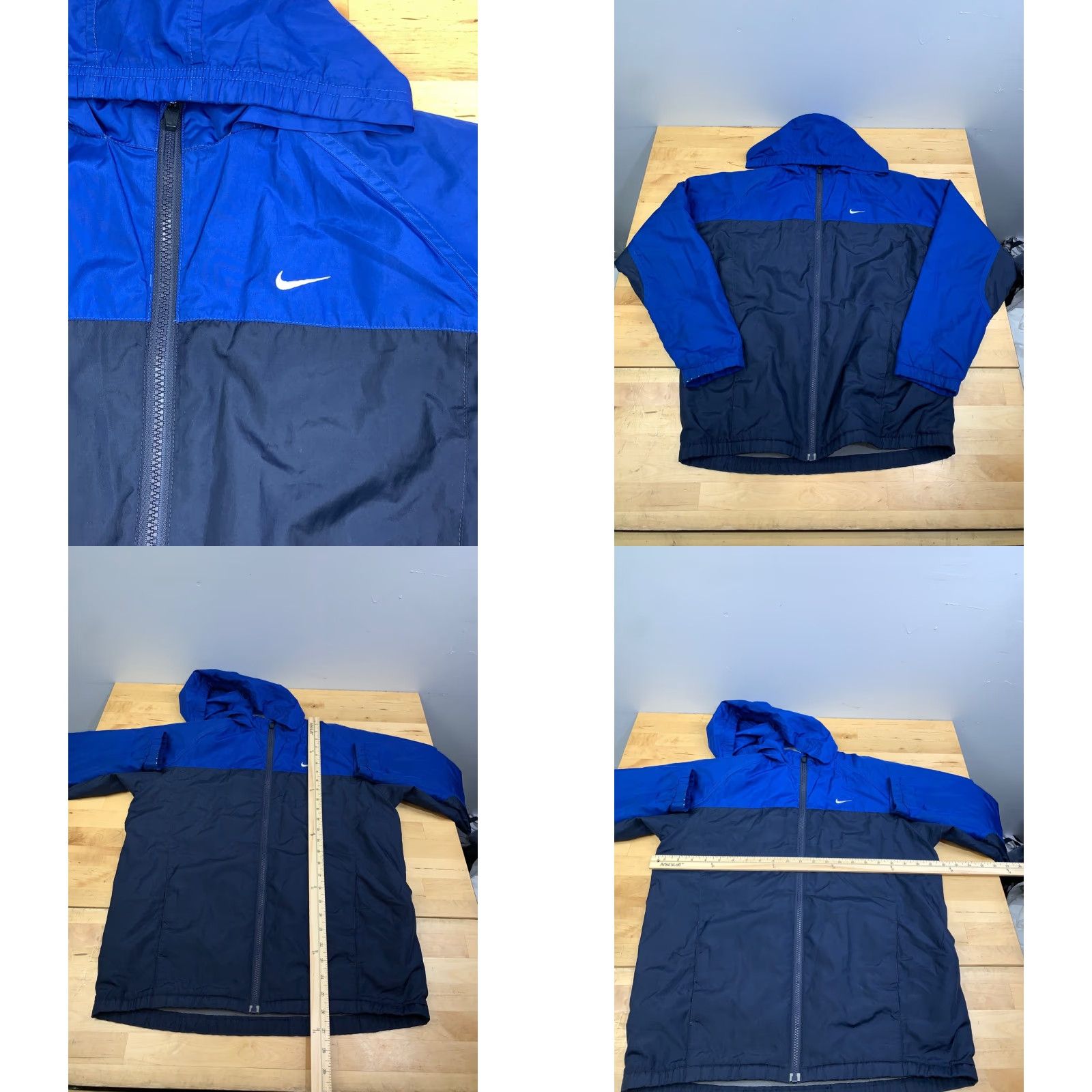 Nike VINTAGE Nike Windbreaker Mens L Blue Full Zip Hooded Pockets Y2K 12476 Size US L / EU 52-54 / 3 - 8 Thumbnail