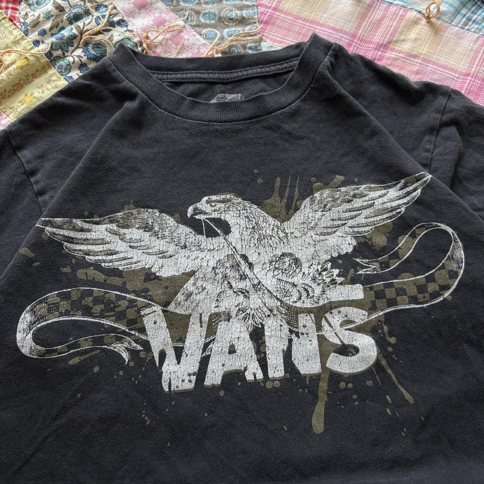 Vans Vintage Y2K Vans Checkerboard Wings Grunge Women’s Baby Tee Size S / US 4 / IT 40 - 2 Thumbnail