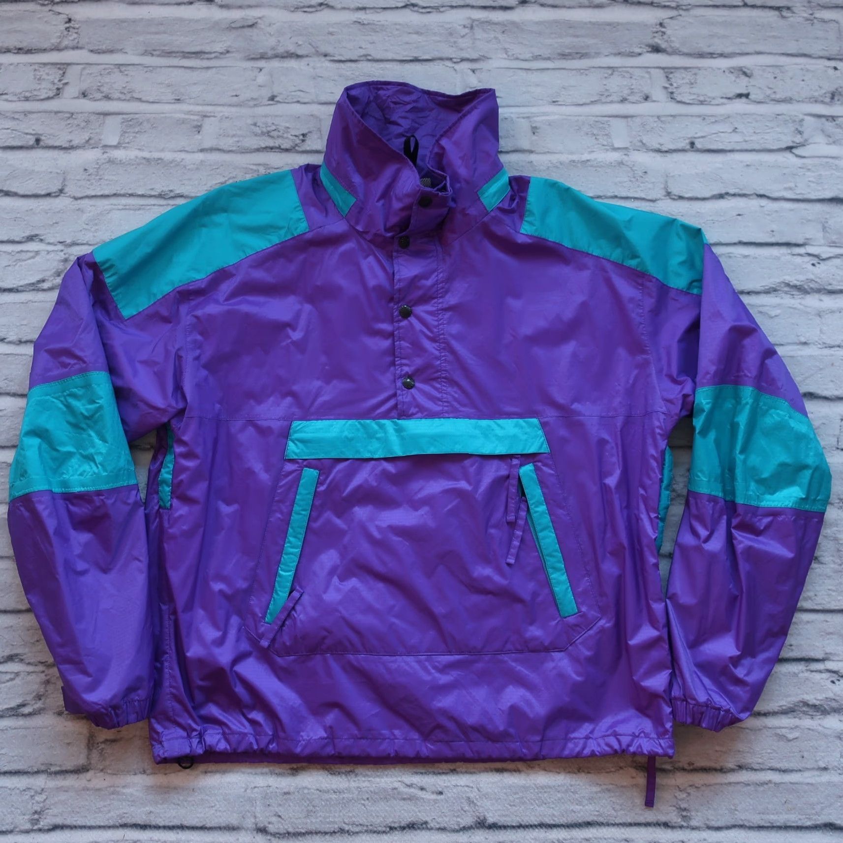 The North Face Vintage 90s North Face Pullover Jacket Mens Large Purple Teal 90s Style Parka Rare Size US L / EU 52-54 / 3 - 2 Thumbnail