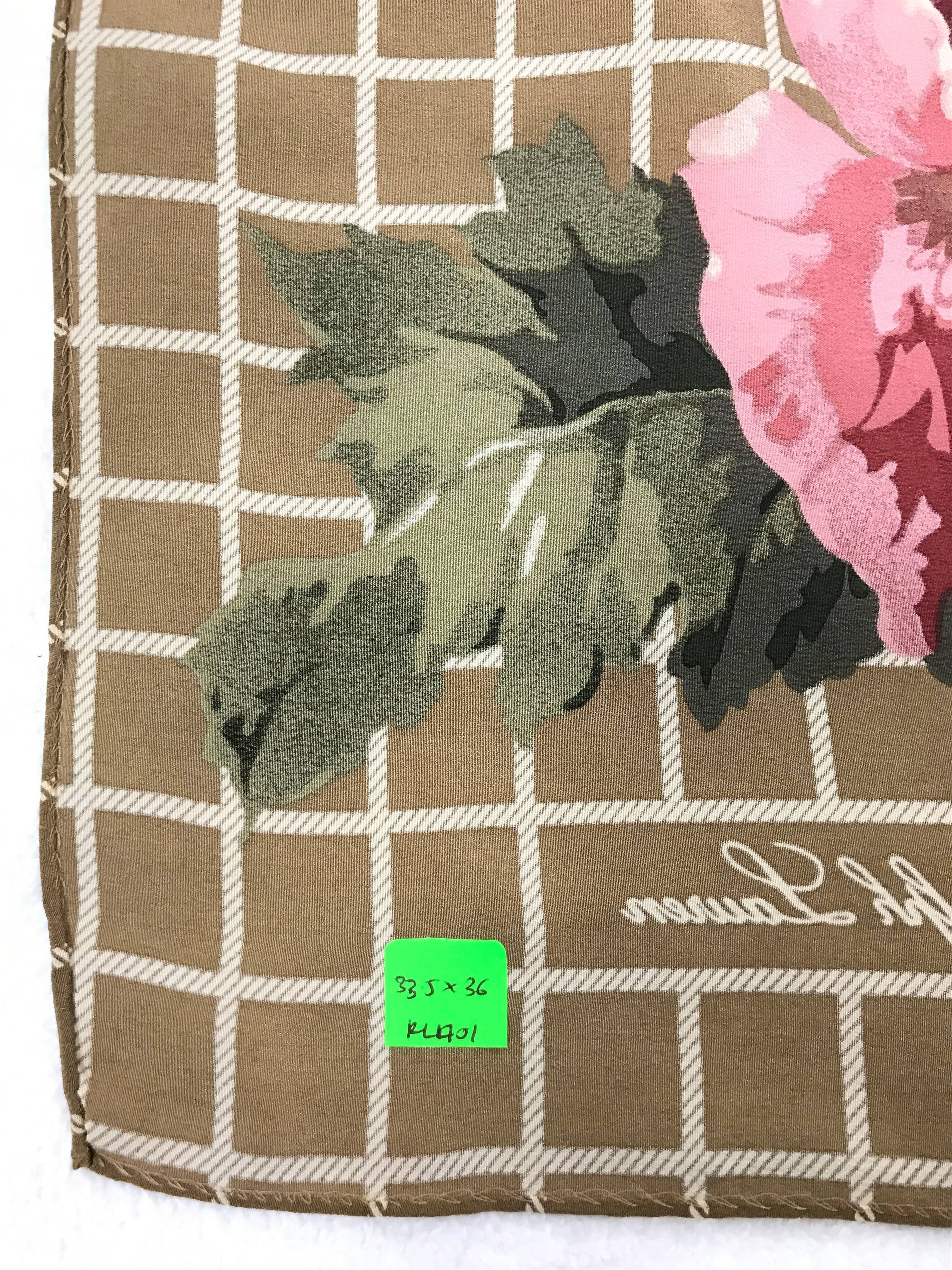 Ralph Lauren RL401 Vintage Ralph Lauren Silk Scarf Shawl Designer Scarf Size ONE SIZE - 6 Thumbnail