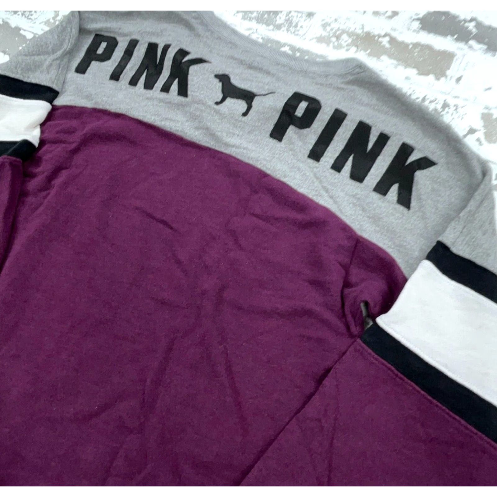 Victoria's Secret Victoria's Secret Pink Sweatshirt Women XS Purple Gray Laced Neck Sweater Size XS / US 0-2 / IT 36-38 - 7 Thumbnail