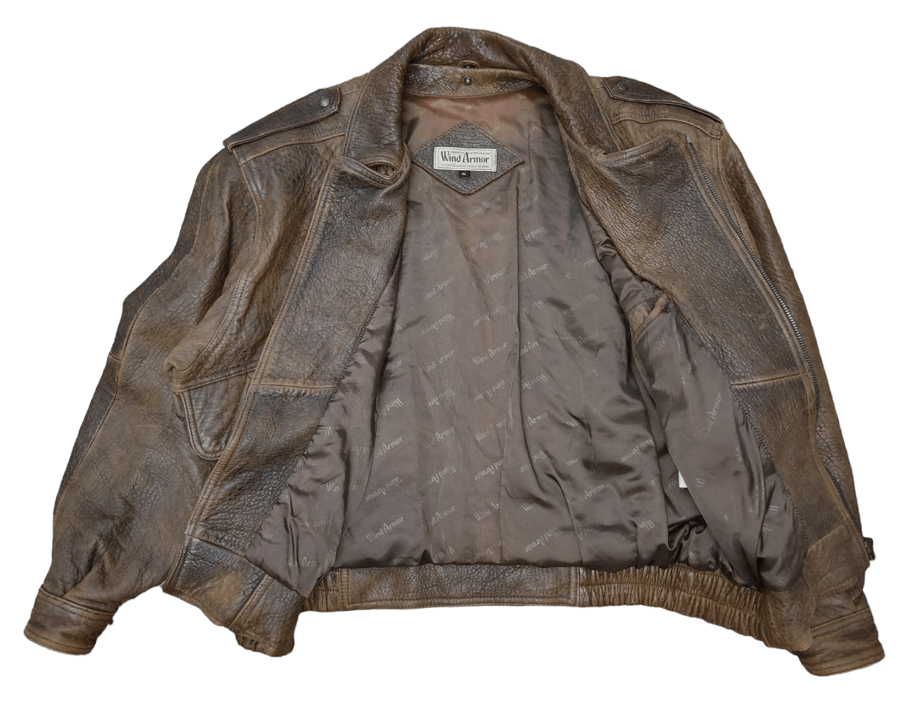 Leather Wind Armor Bomber Leather Jacket Size US XXL / EU 58 / 5 - 4 Thumbnail