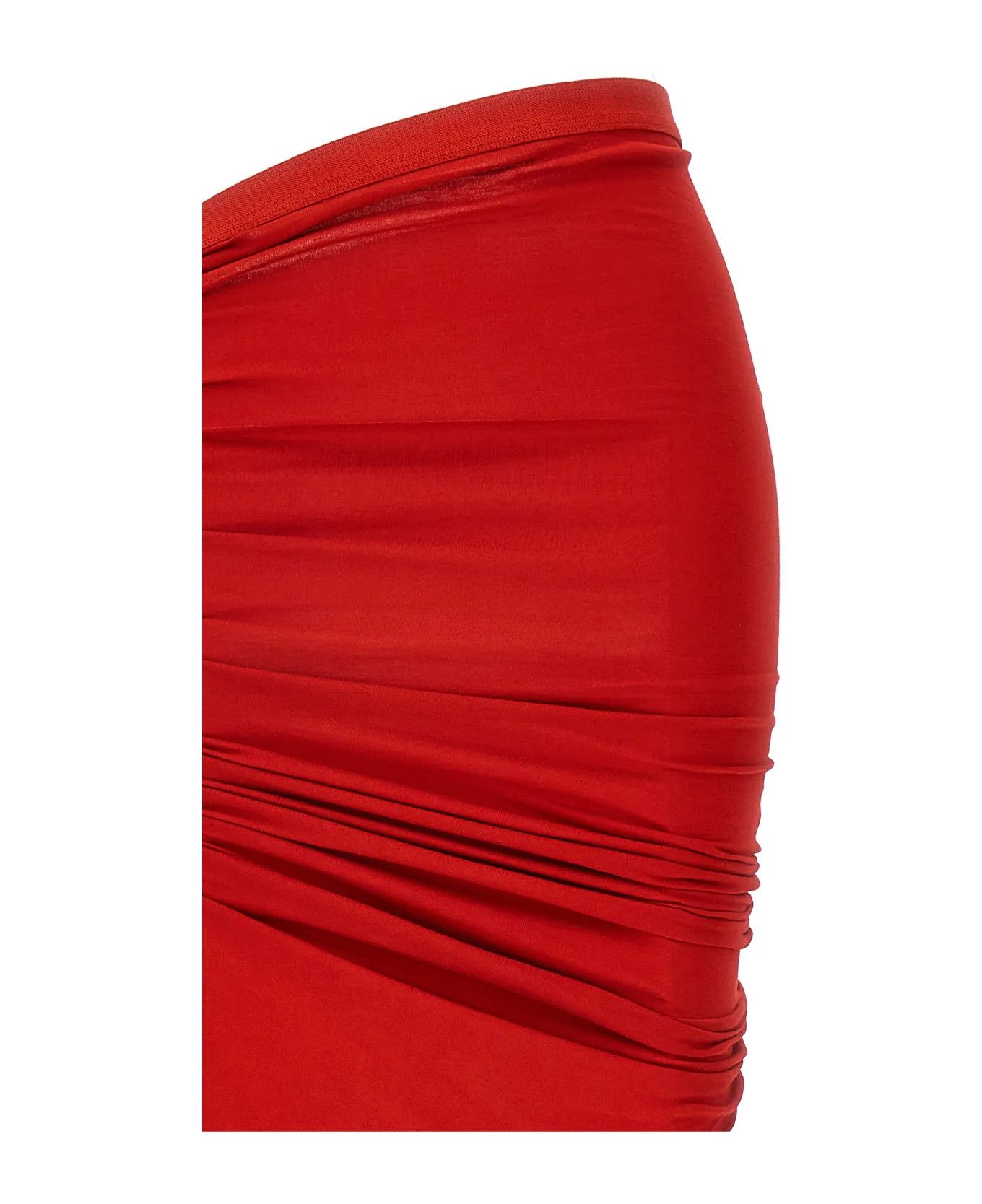 Rick Owens o1y0126 Maxi Skirt in Red Size 26" / US 2 / IT 38 - 3 Thumbnail