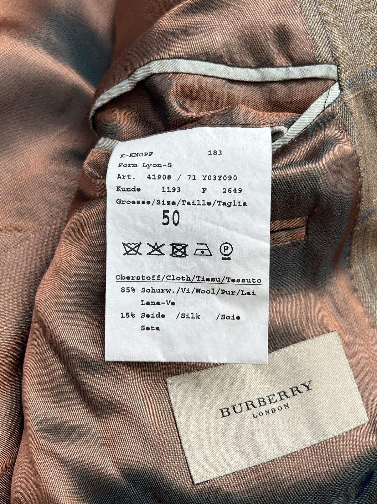 Burberry × Vintage BURBERRY Jacket Double Breasted Coat Blazer Wool 80s Size 50R - 5 Thumbnail